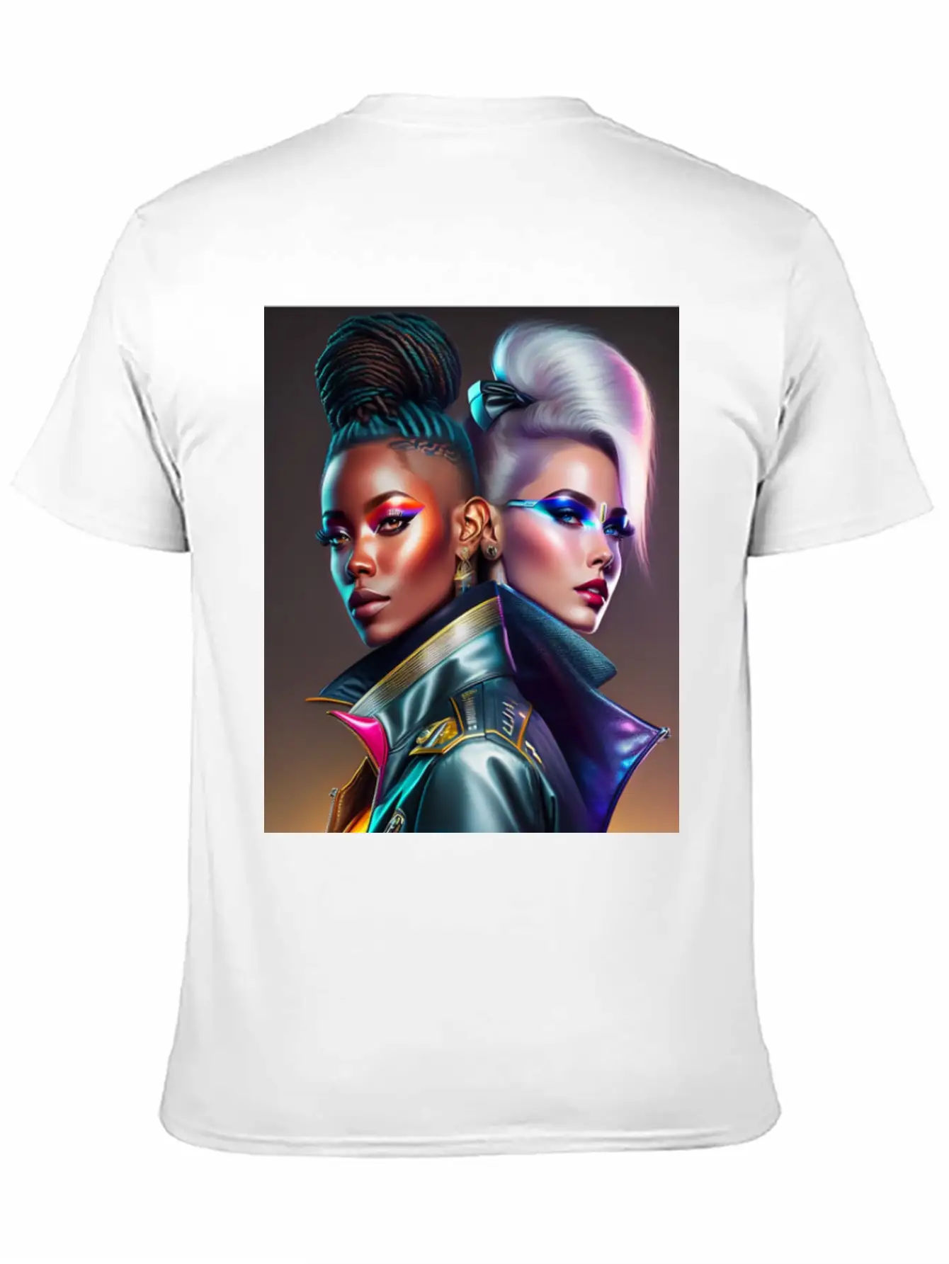 Futuristic Couple Cyberpunk Style 2 Essential Cotton Tee For Daily Outfits – Unisex Style