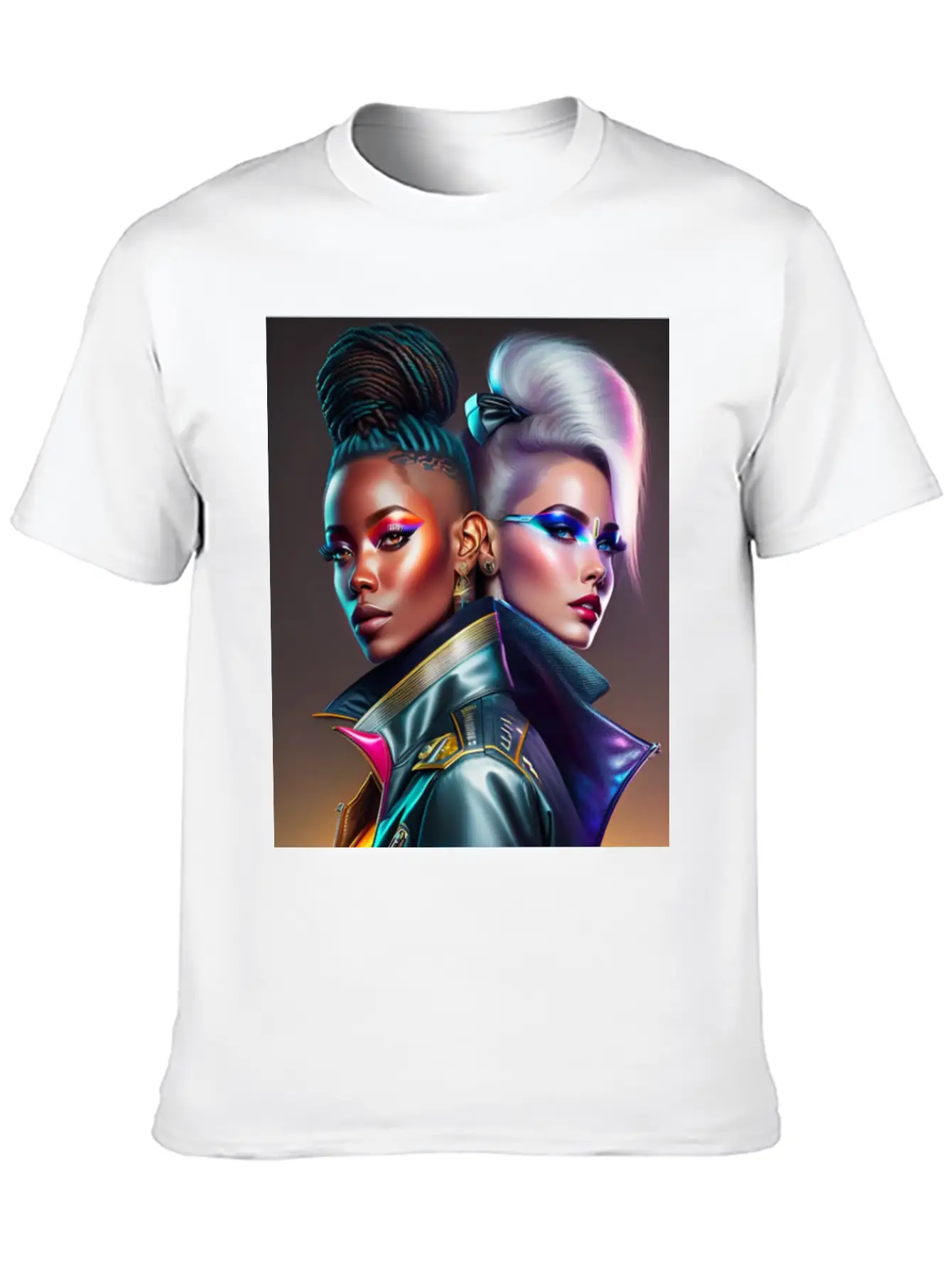 Futuristic Couple Cyberpunk Style 2 Essential Cotton Tee For Daily Outfits – Unisex Style