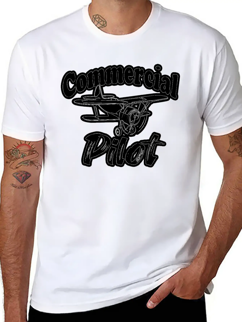 Fuuny Aviation Commercial Pilot Essential Cotton Tee For Daily Outfits – Unisex Style