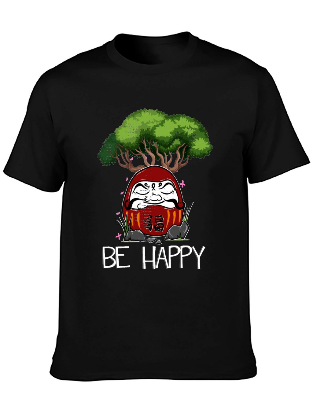Be Happy Daruma Doll Bonsai T-Shirt