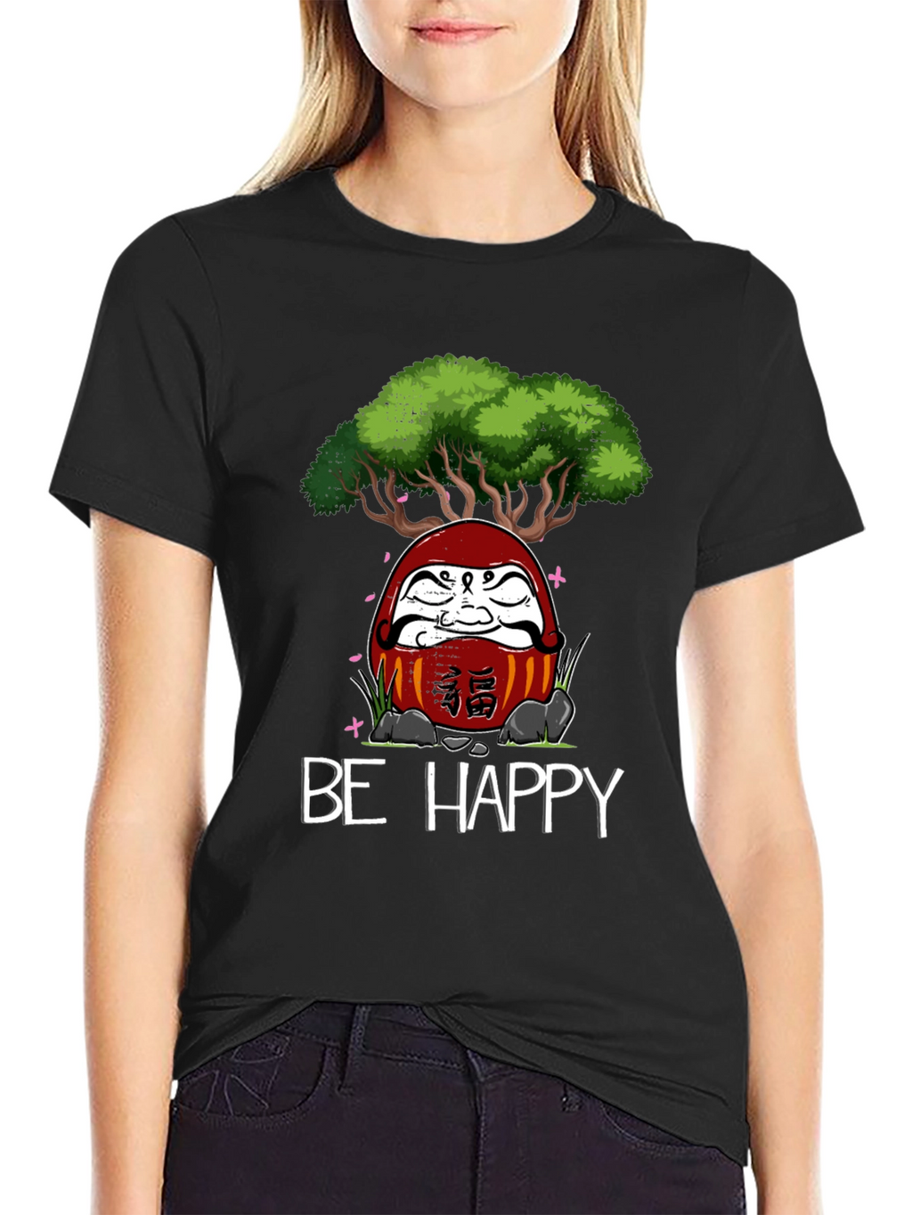 Be Happy Daruma Doll Bonsai T-Shirt