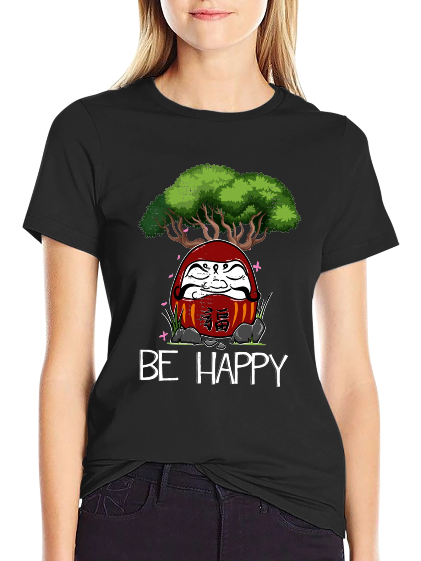 Be Happy Daruma Doll Bonsai T-Shirt
