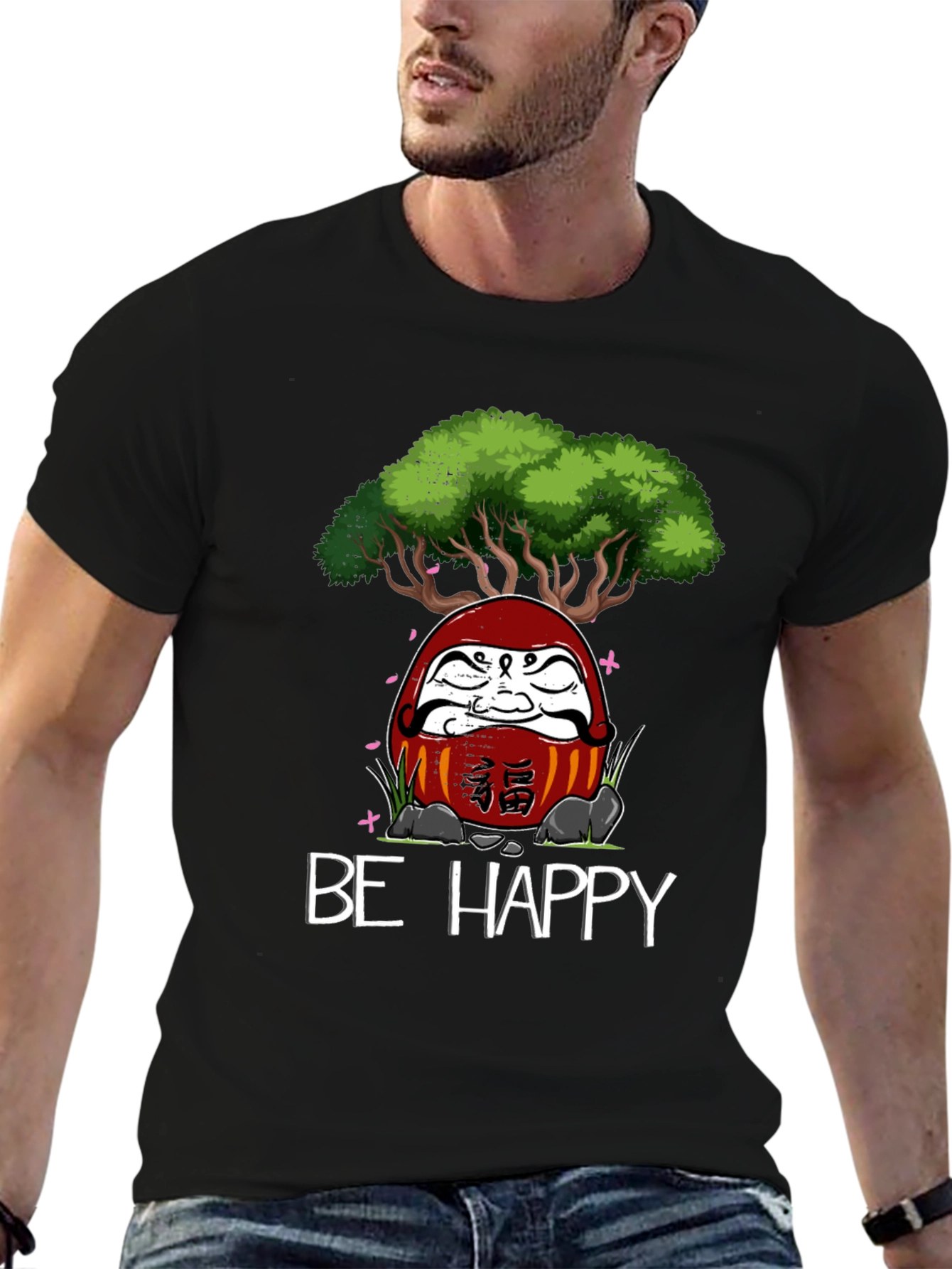 Be Happy Daruma Doll Bonsai T-Shirt