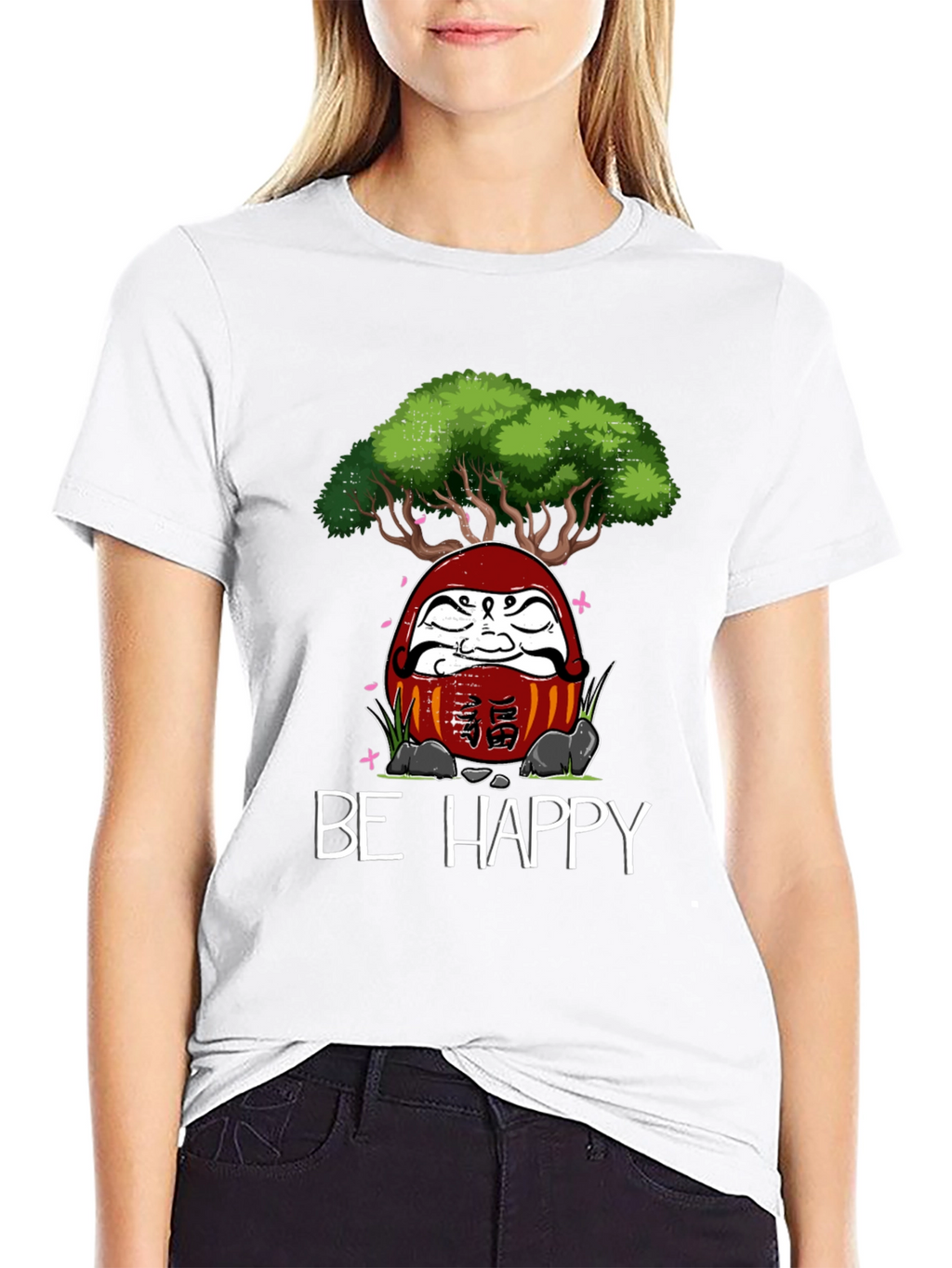 Be Happy Daruma Doll Bonsai T-Shirt