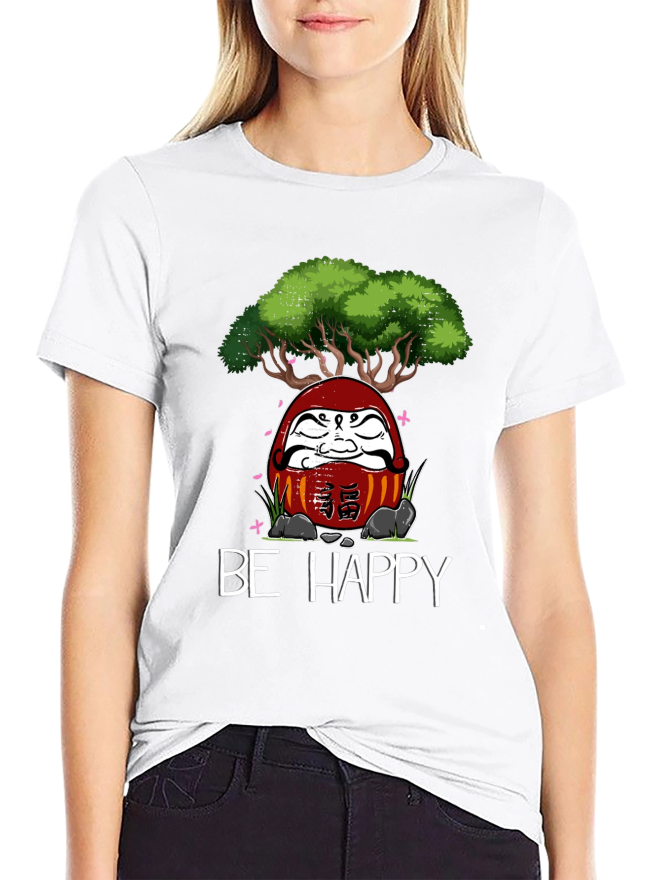 Be Happy Daruma Doll Bonsai T-Shirt
