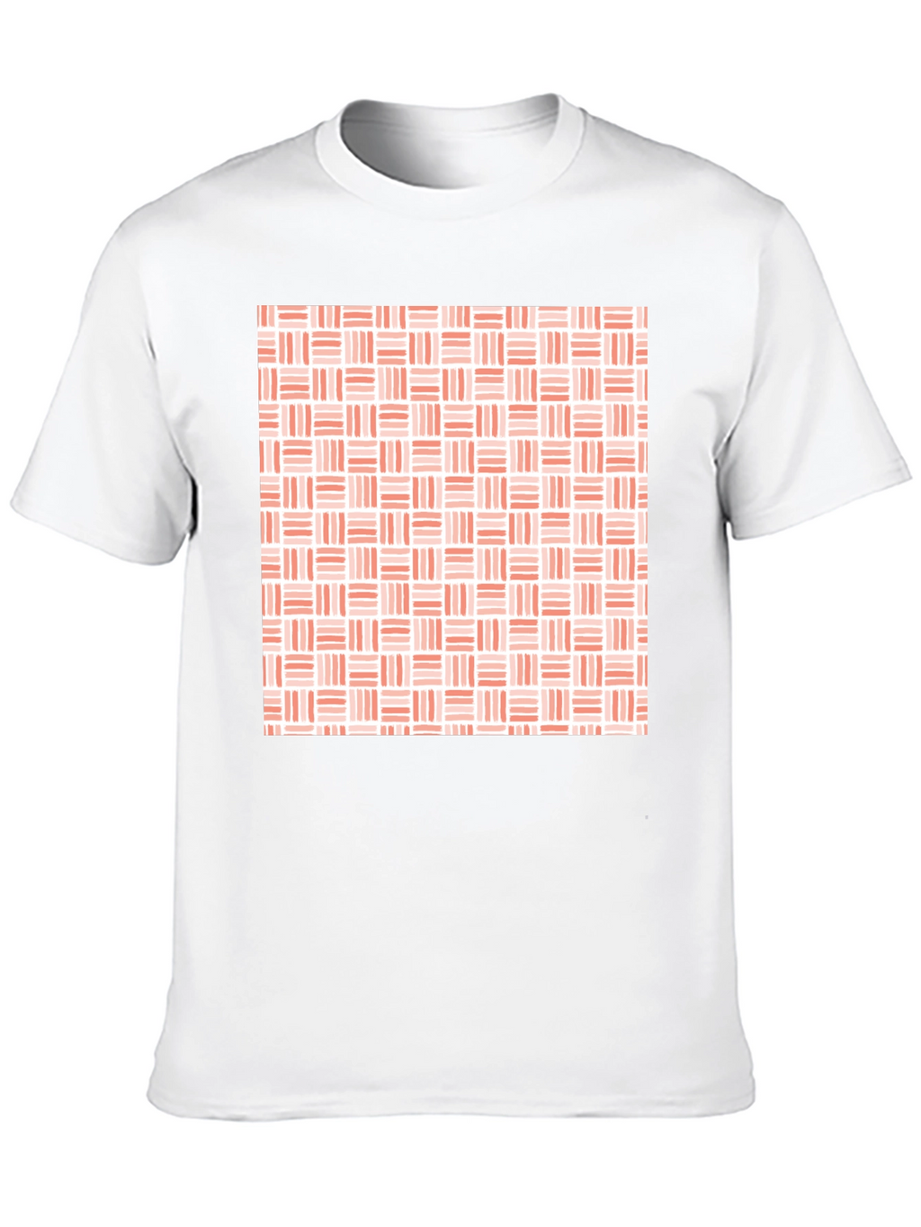 Modern Woven Pattern Mens Black T-Shirt