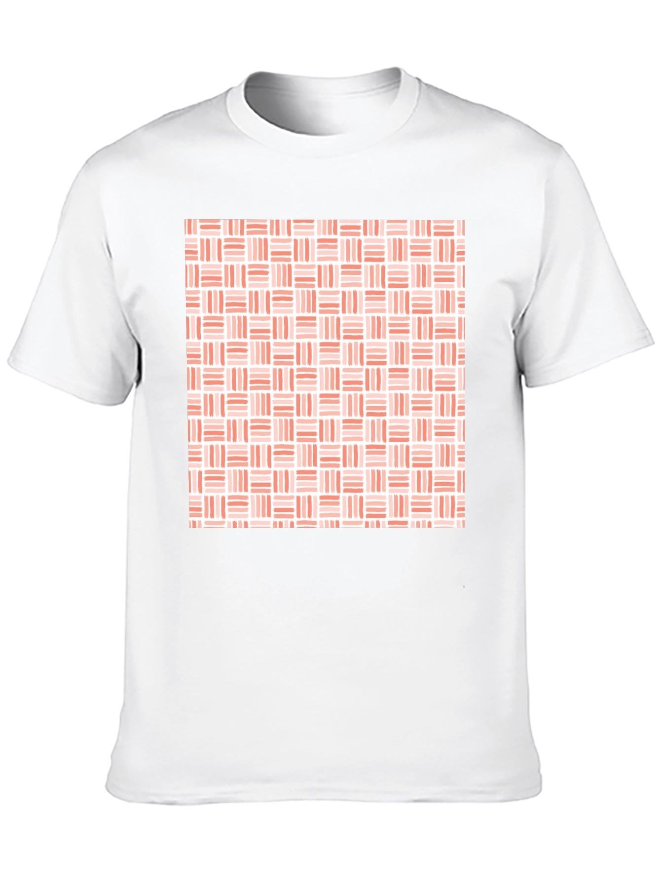 Modern Woven Pattern Mens Black T-Shirt