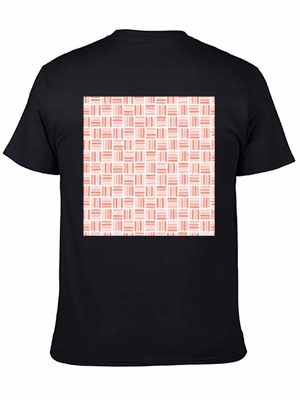 Modern Woven Pattern Mens Black T-Shirt