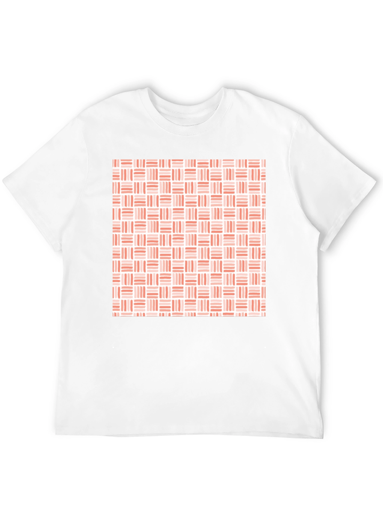 Modern Woven Pattern Mens Black T-Shirt