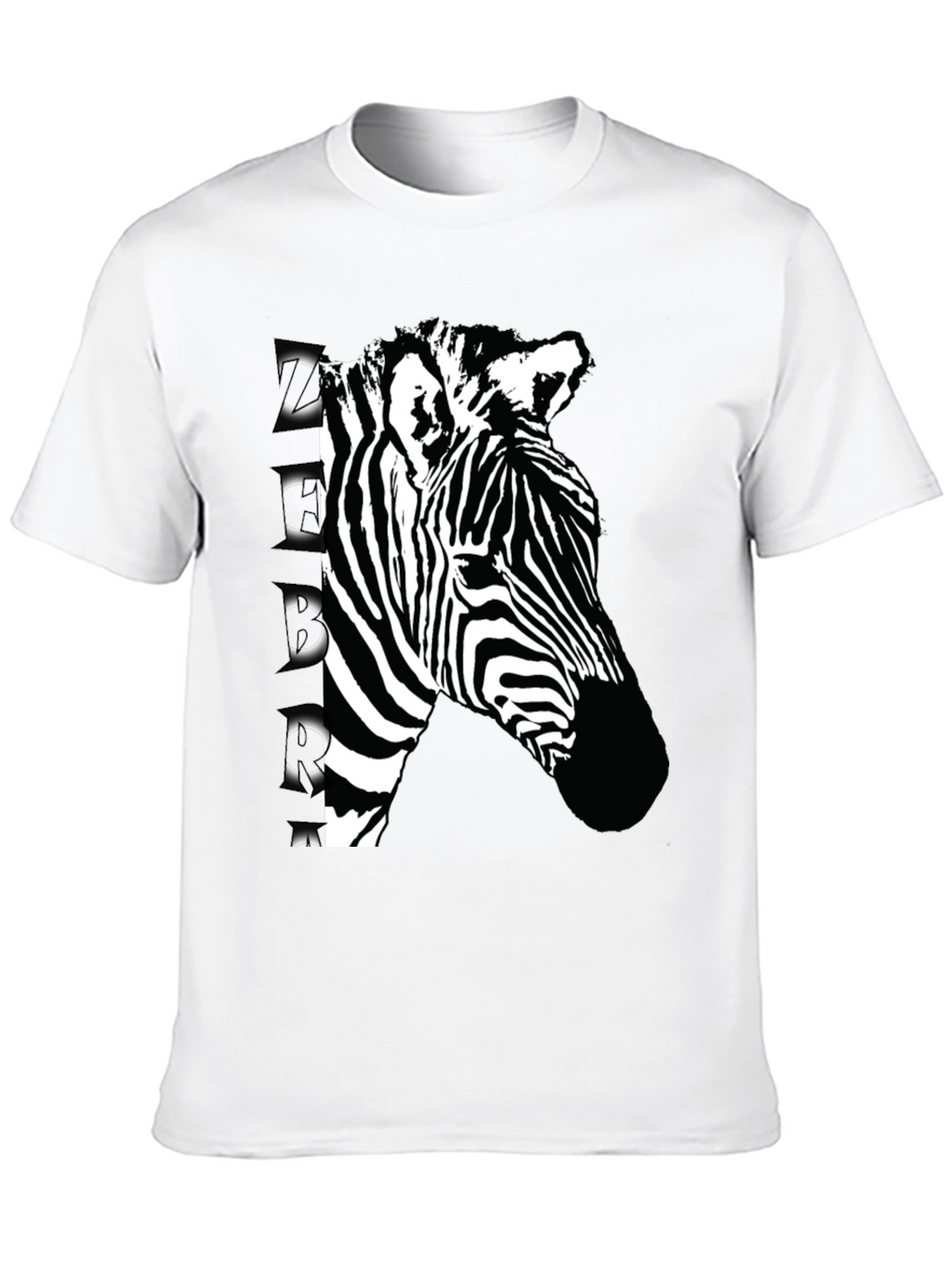 Zebra Graphic Print Black T-Shirt
