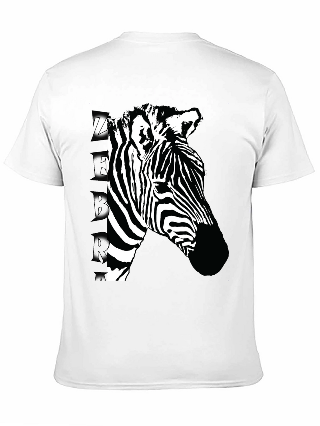 Zebra Graphic Print Black T-Shirt
