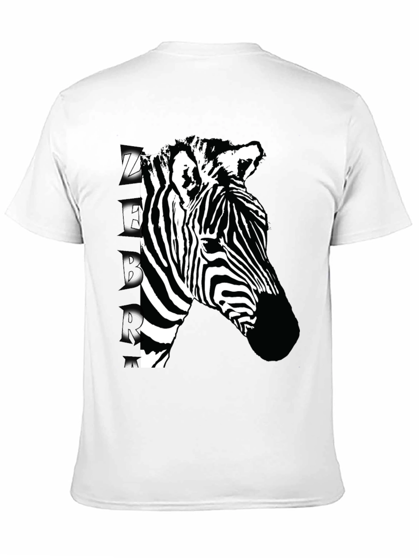 Zebra Graphic Print Black T-Shirt