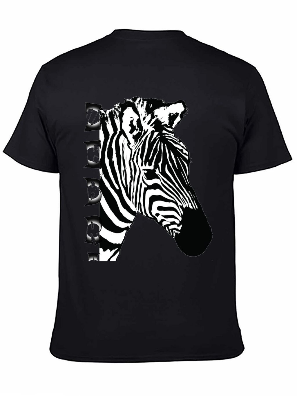 Zebra Graphic Print Black T-Shirt
