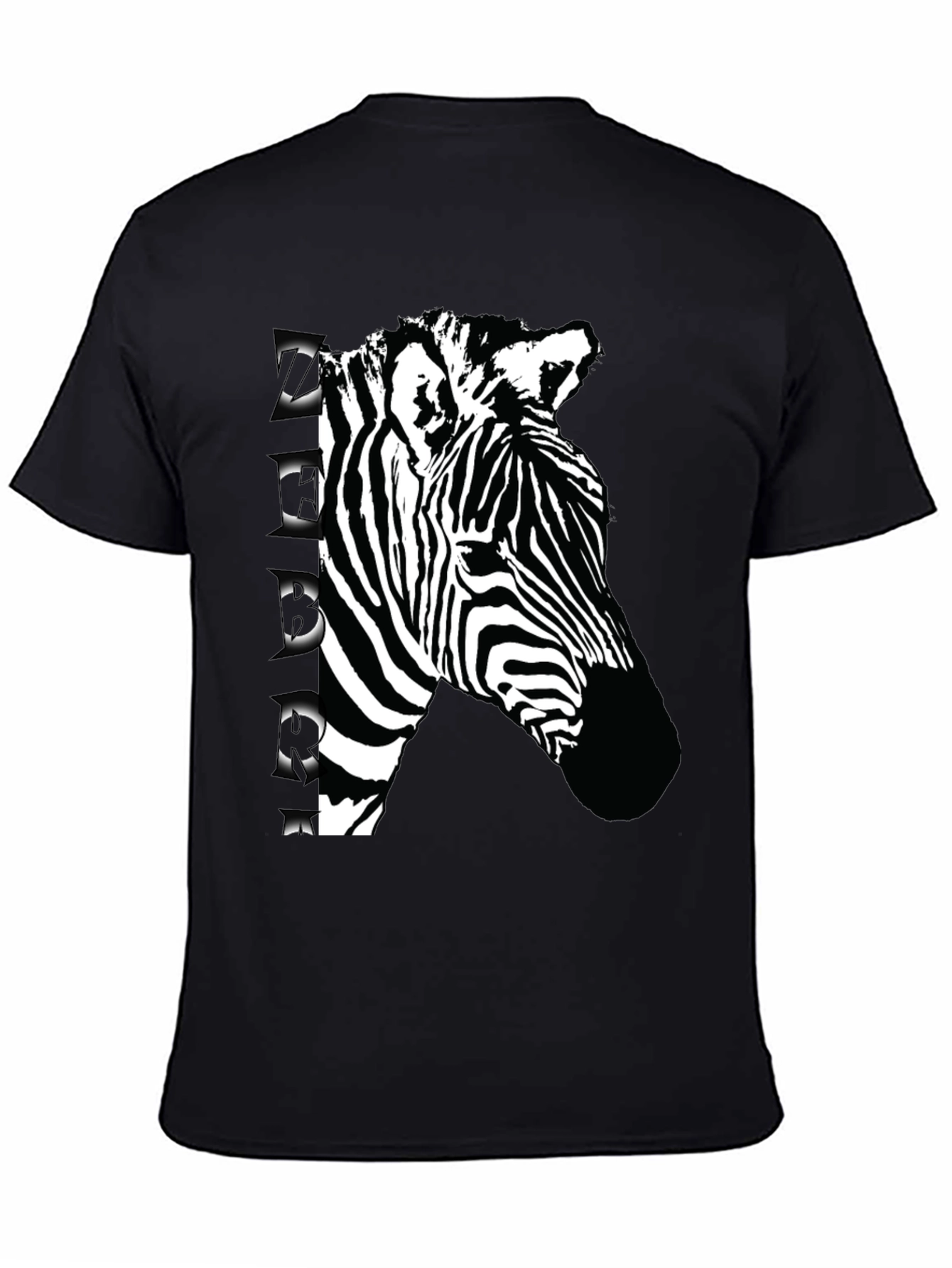 Zebra Graphic Print Black T-Shirt