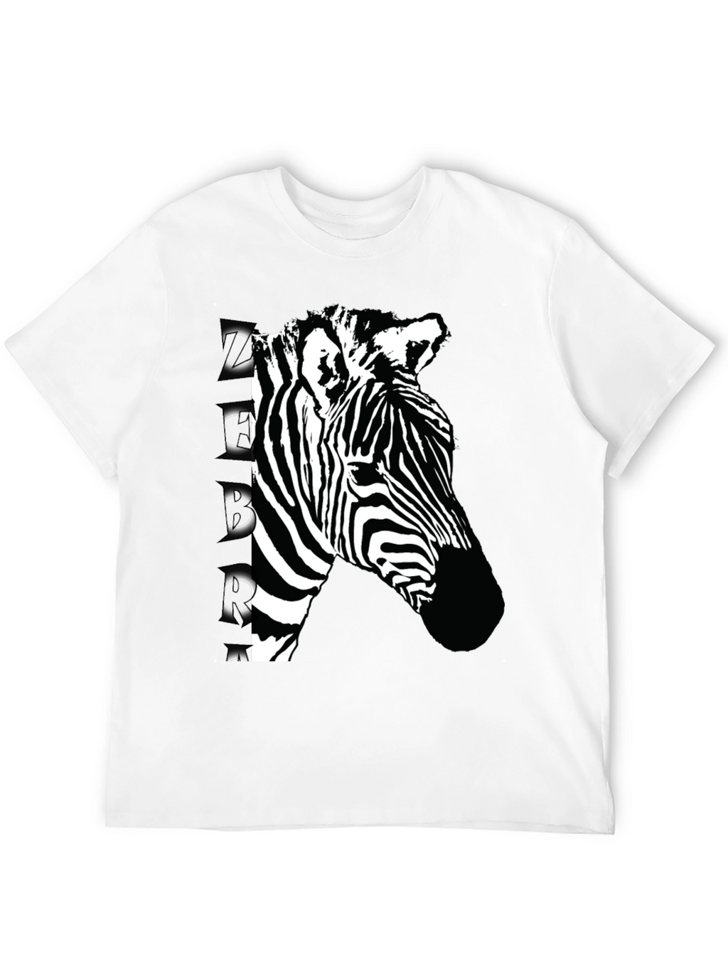 Zebra Graphic Print Black T-Shirt