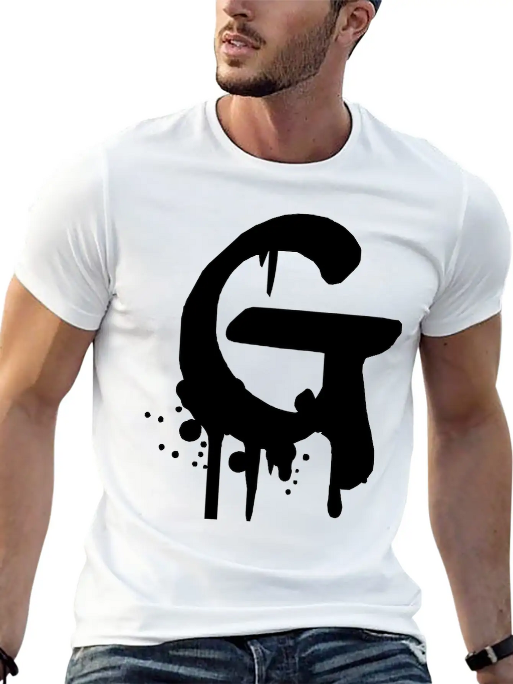 G Graffiti Drops Farbklex Spray Essential Cotton Tee For Daily Outfits – Unisex Style