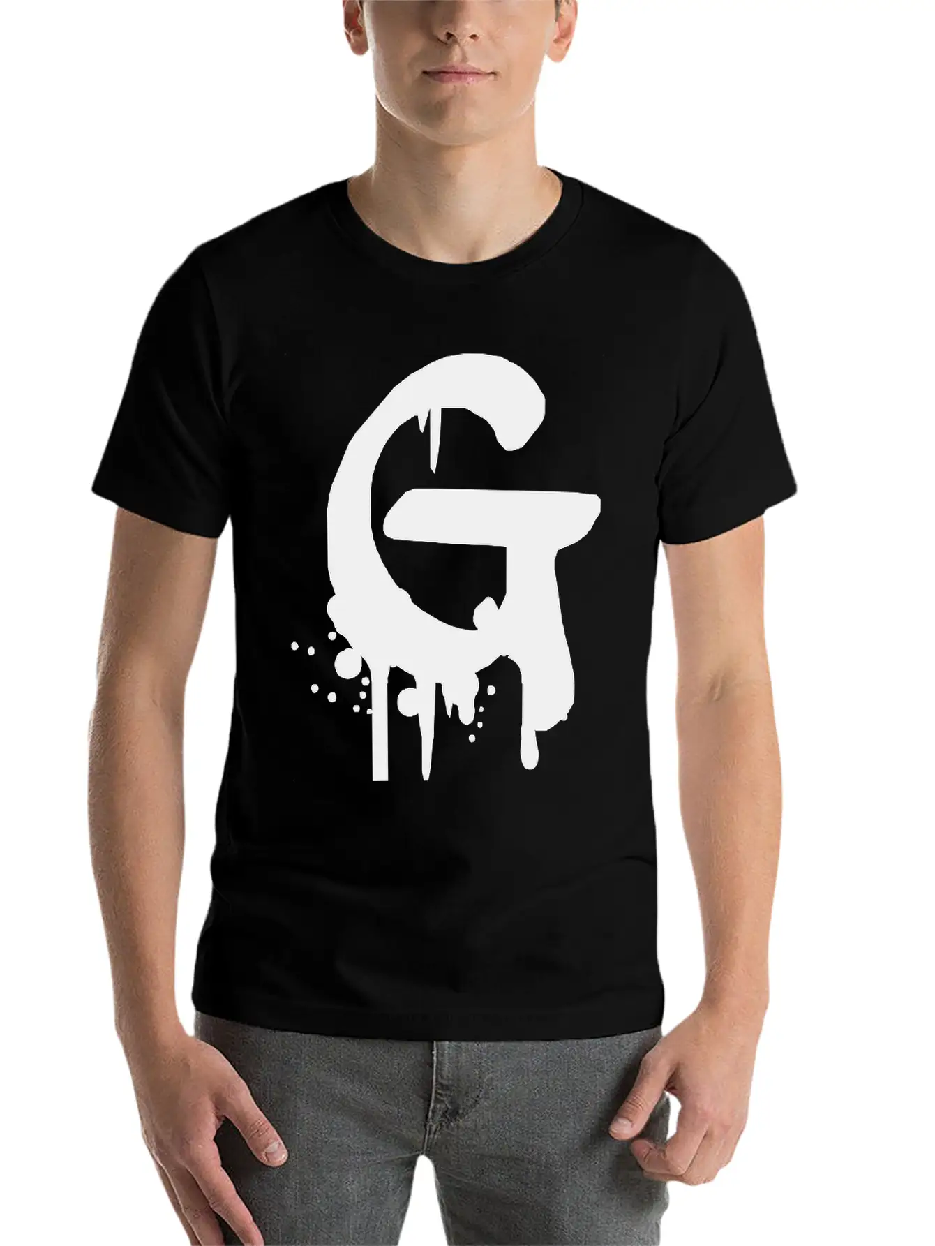 G Graffiti Drops Farbklex Spray Essential Cotton Tee For Daily Outfits – Unisex Style