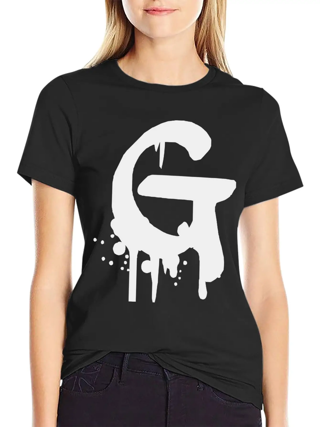 G Graffiti Drops Farbklex Spray Essential Cotton Tee For Daily Outfits – Unisex Style