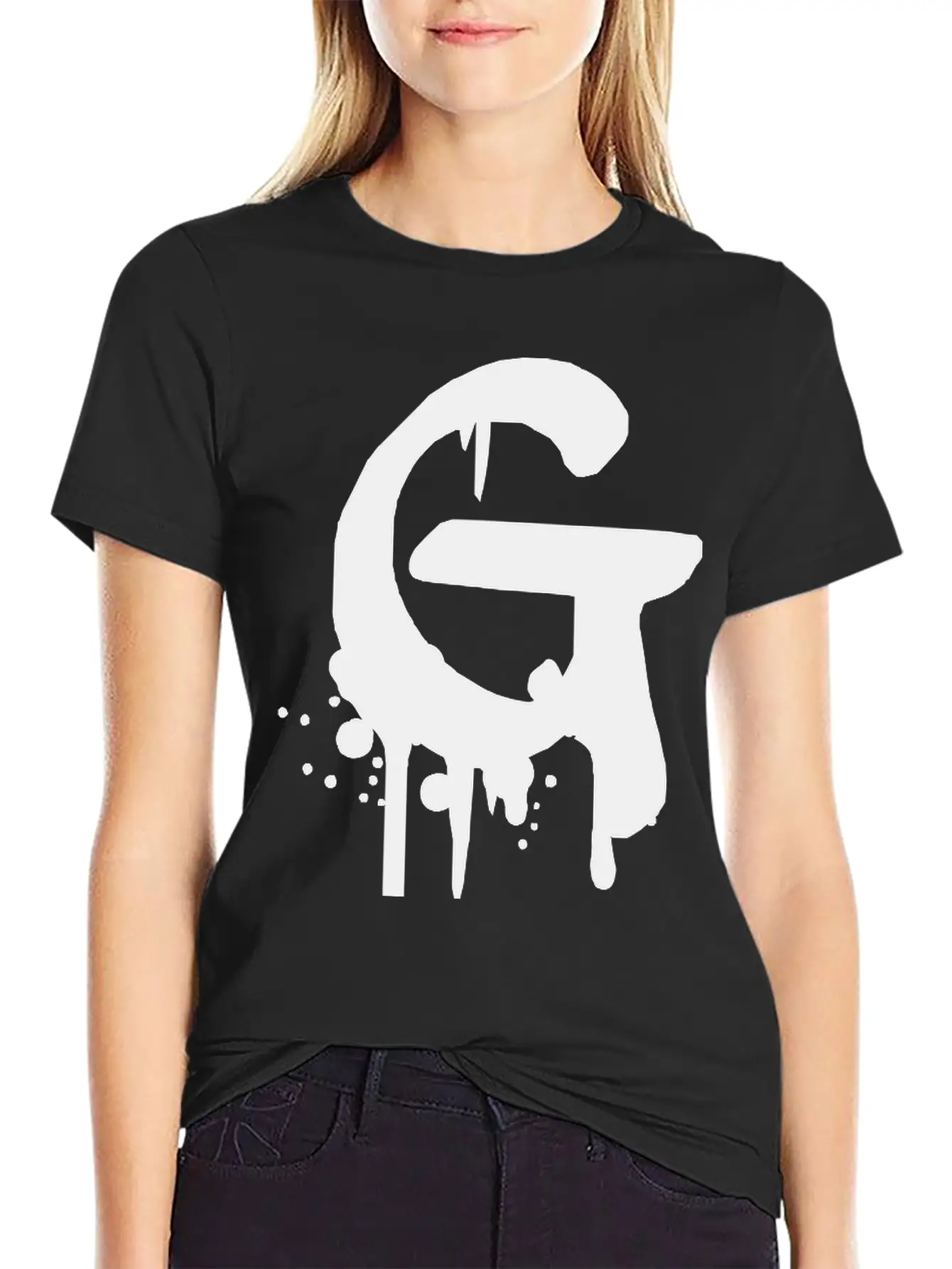 G Graffiti Drops Farbklex Spray Essential Cotton Tee For Daily Outfits – Unisex Style