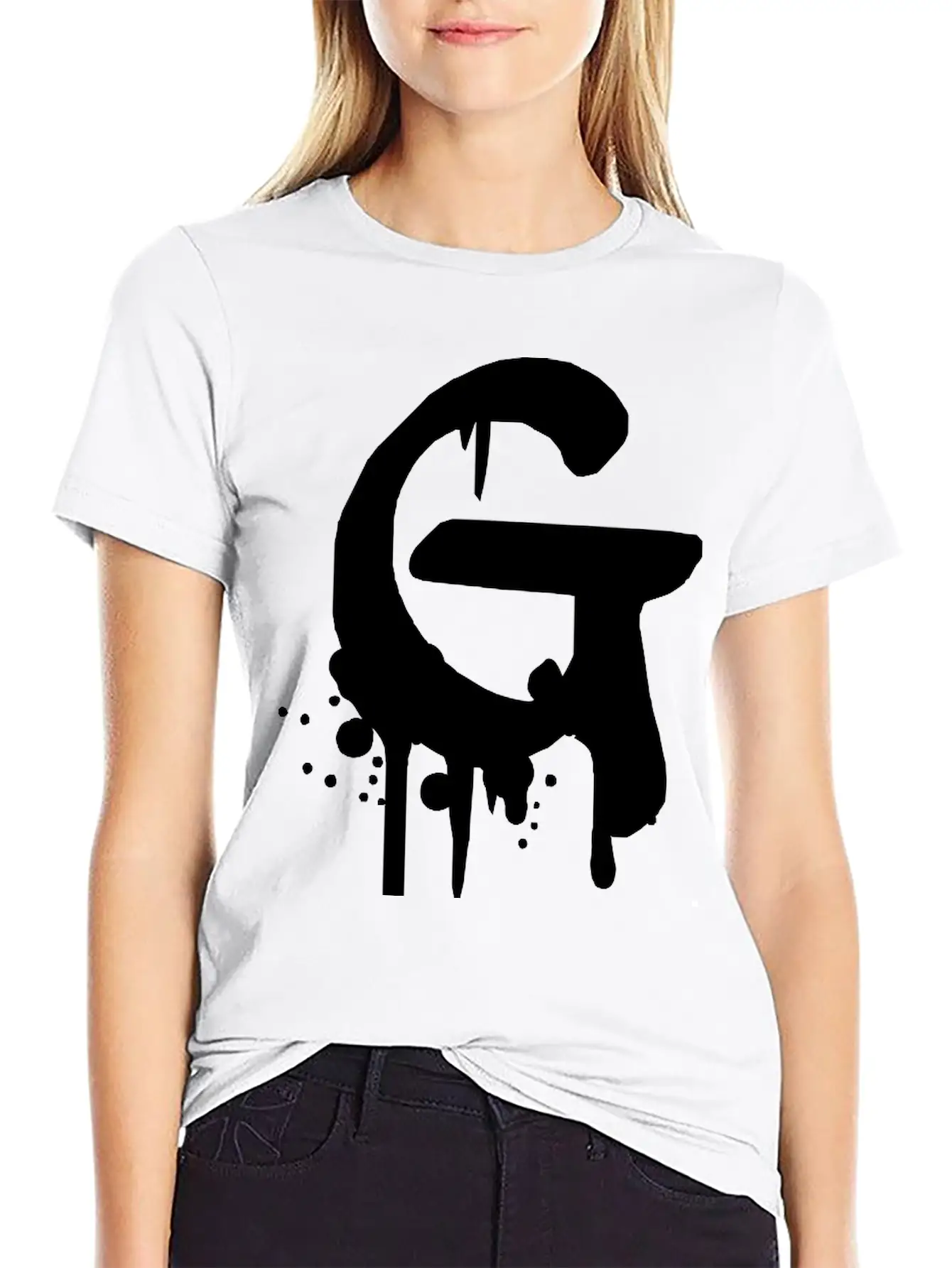 G Graffiti Drops Farbklex Spray Essential Cotton Tee For Daily Outfits – Unisex Style