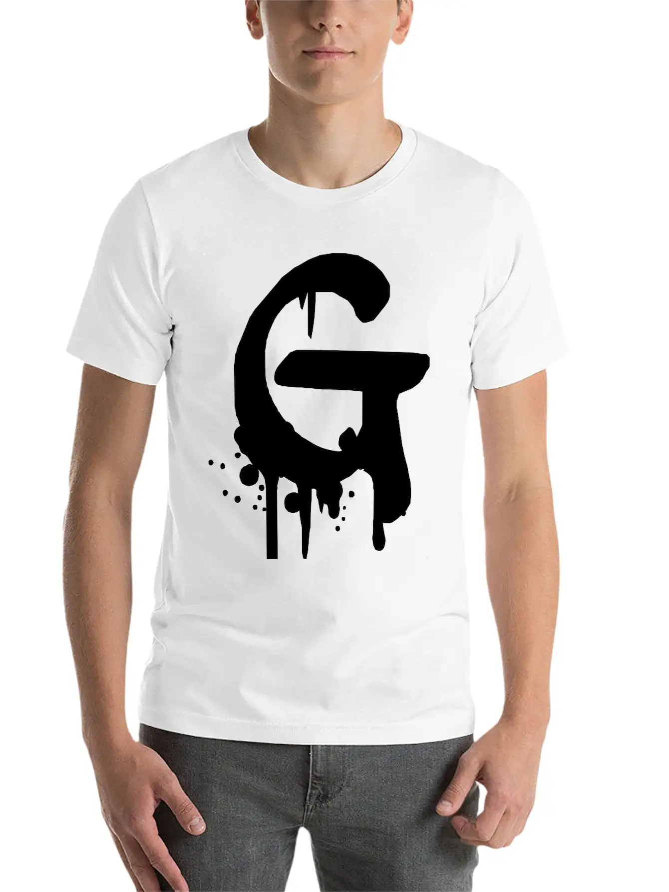 G Graffiti Drops Farbklex Spray Essential Cotton Tee For Daily Outfits – Unisex Style