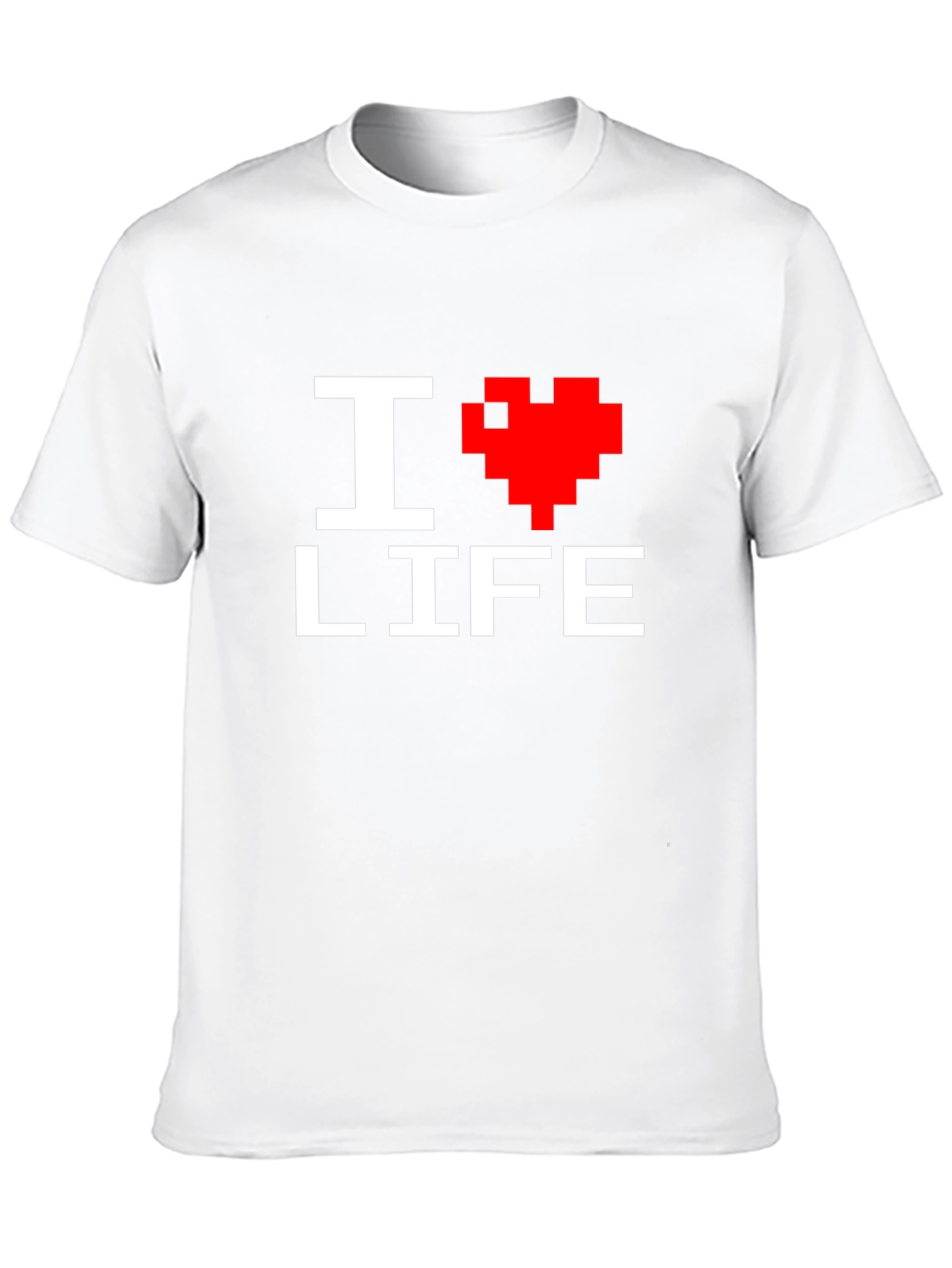 I Heart Life Graphic Tee - Pixel Heart Design