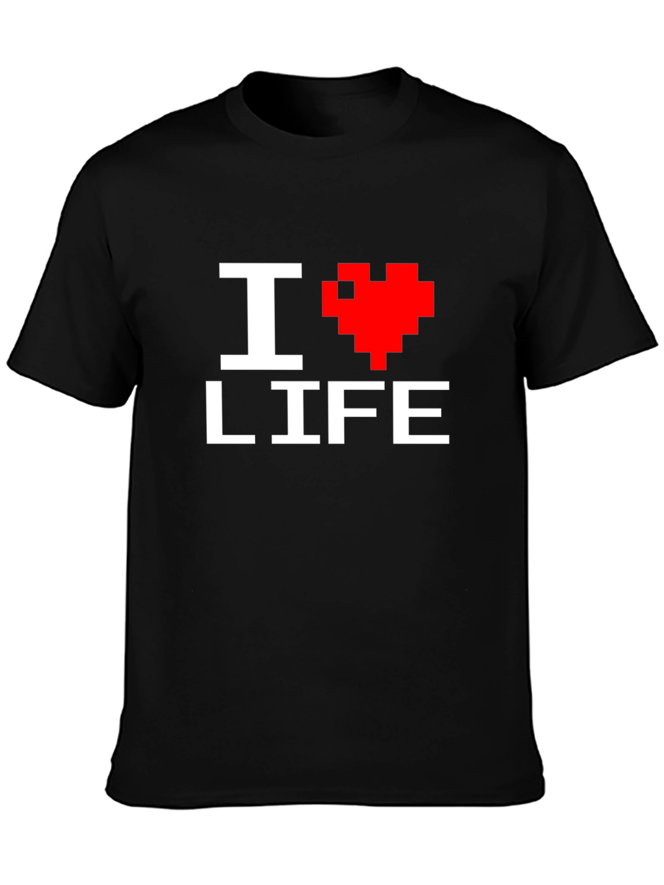 I Heart Life Graphic Tee - Pixel Heart Design