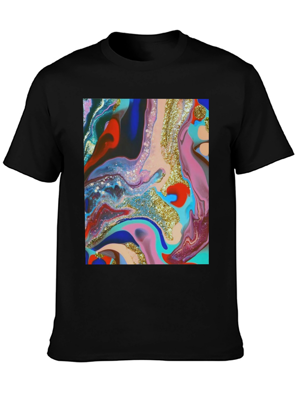 Abstract Art Print Black T-Shirt