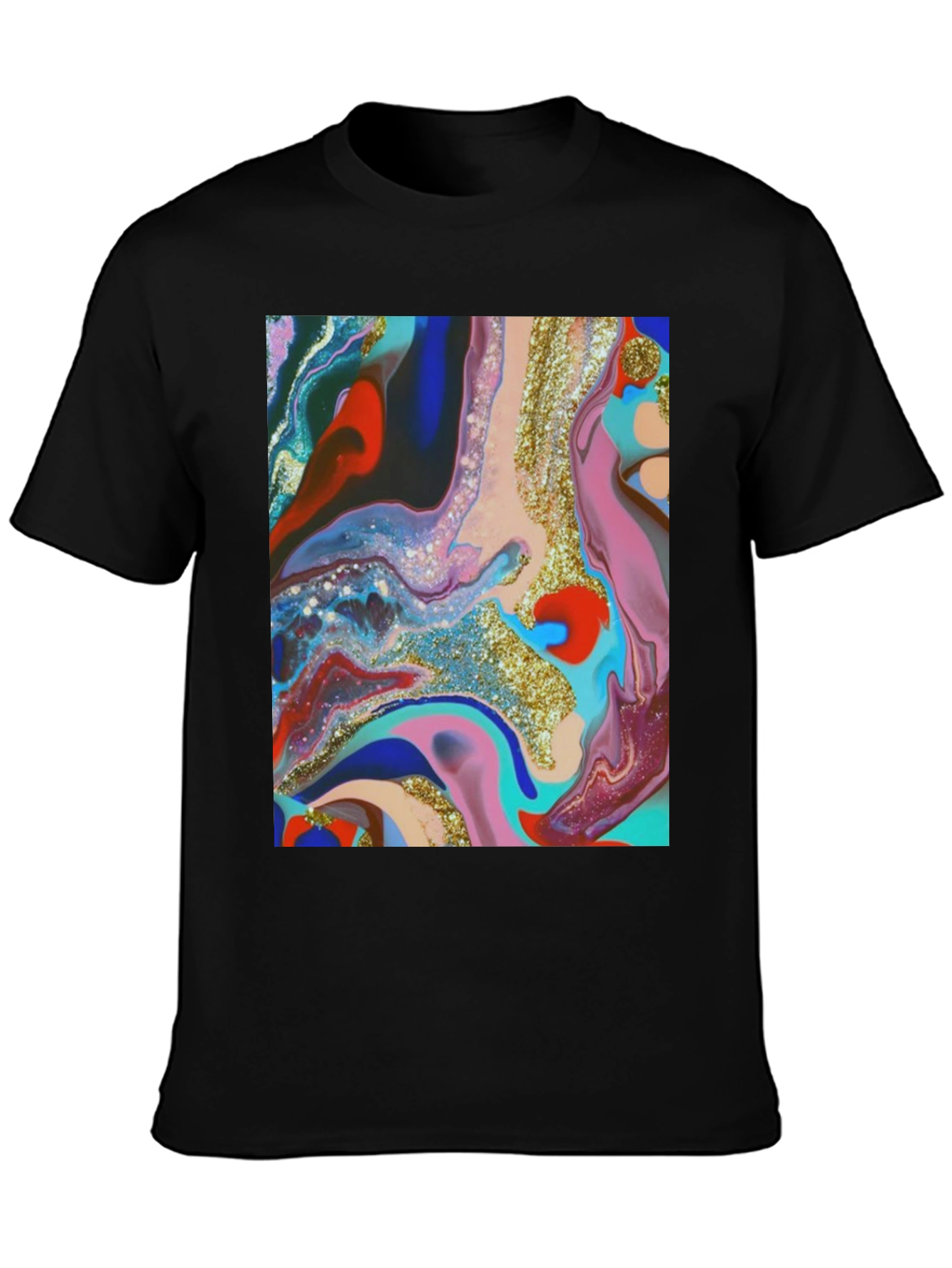 Abstract Art Print Black T-Shirt