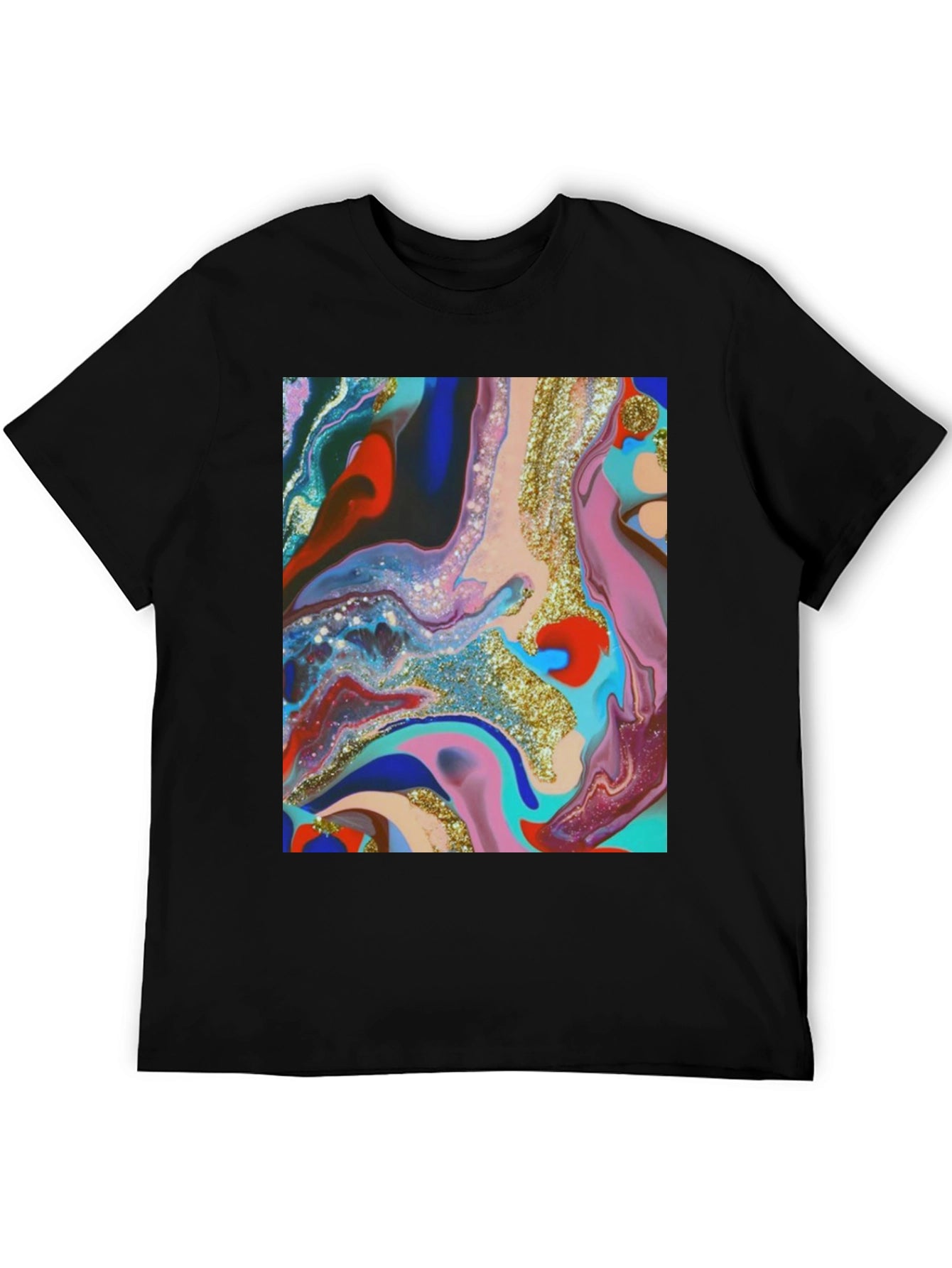 Abstract Art Print Black T-Shirt
