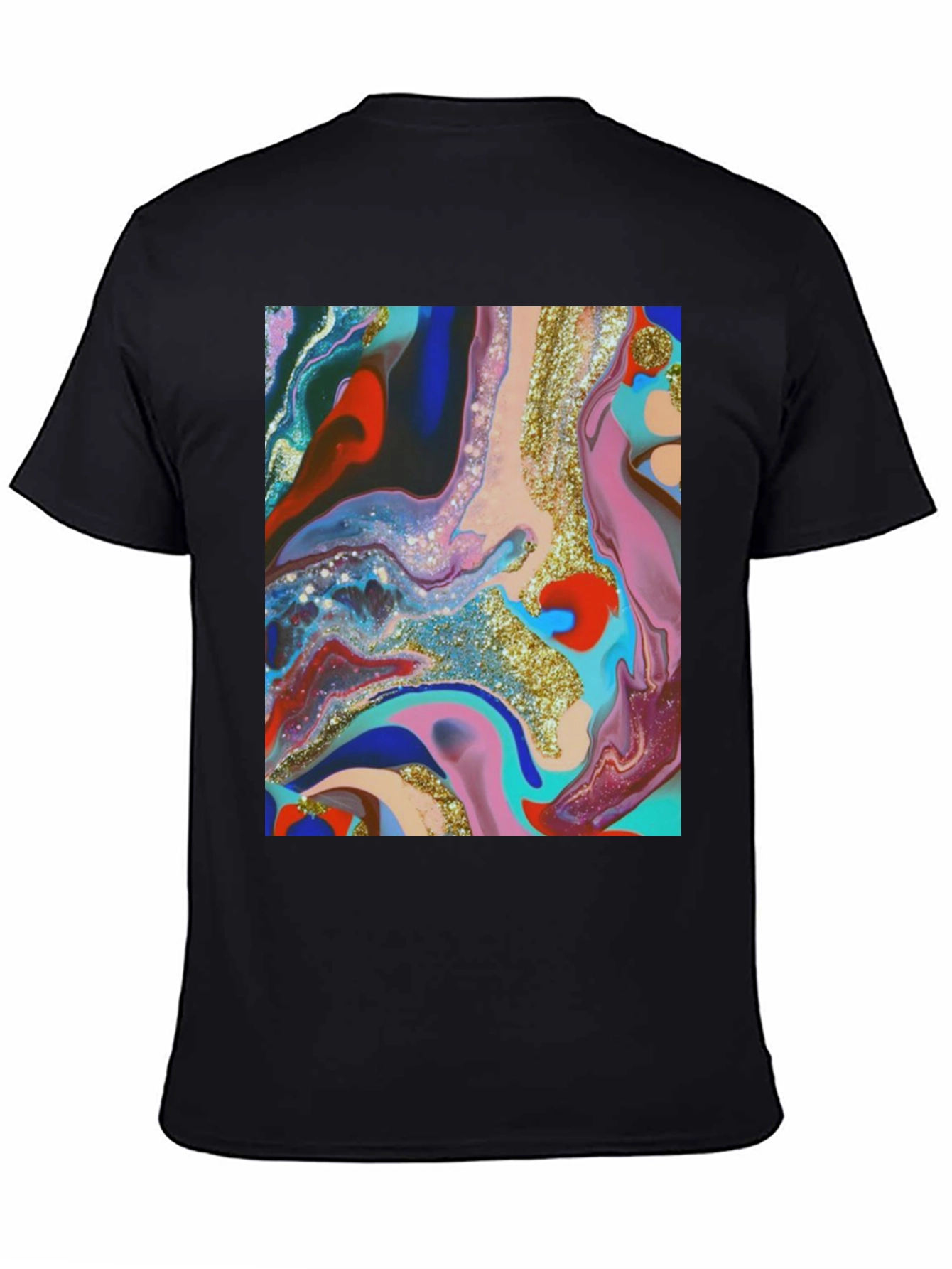 Abstract Art Print Black T-Shirt