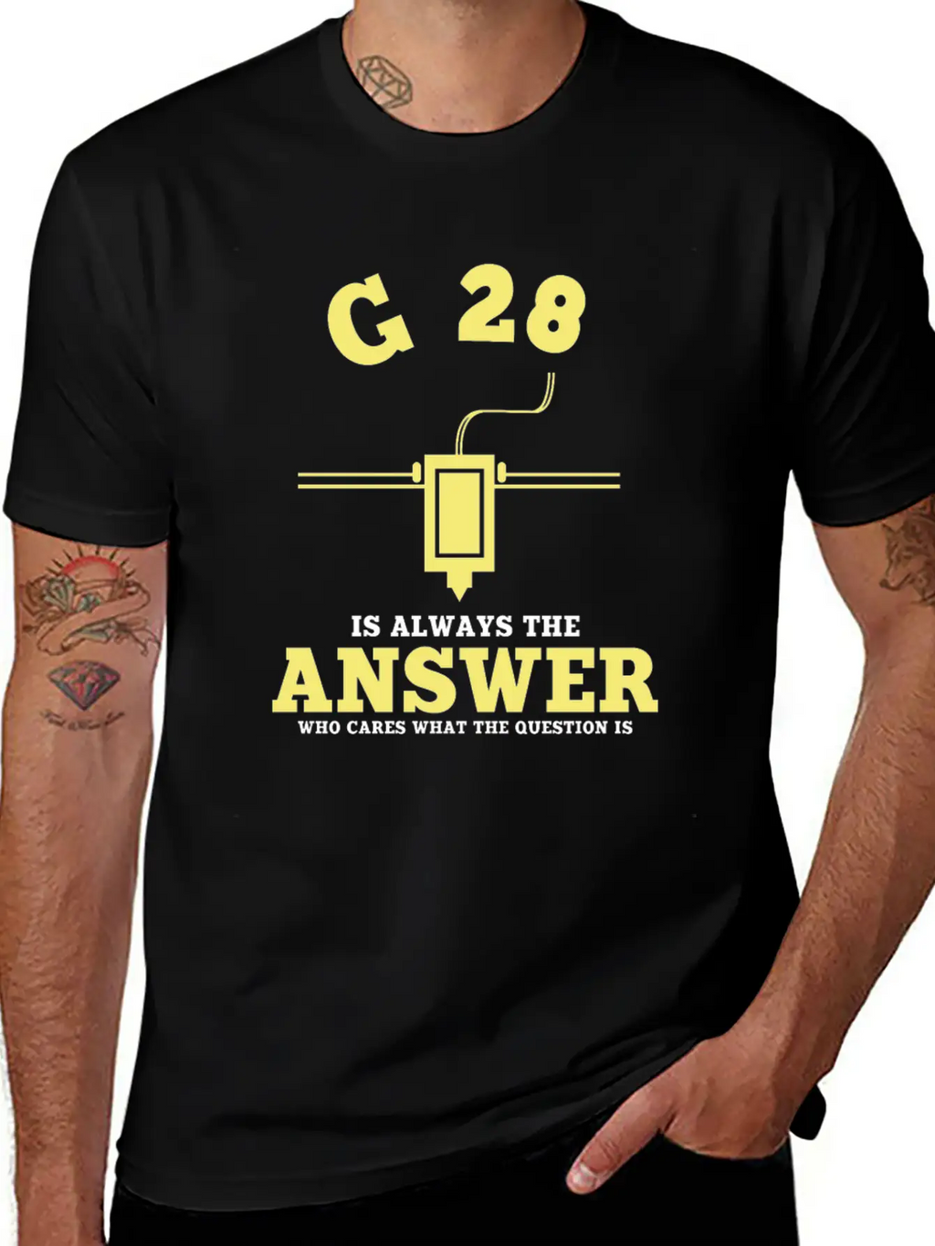 G28 Funny 3D Printer Saying Timeless Short Sleeve Tee – Comfy And Minimalist Design