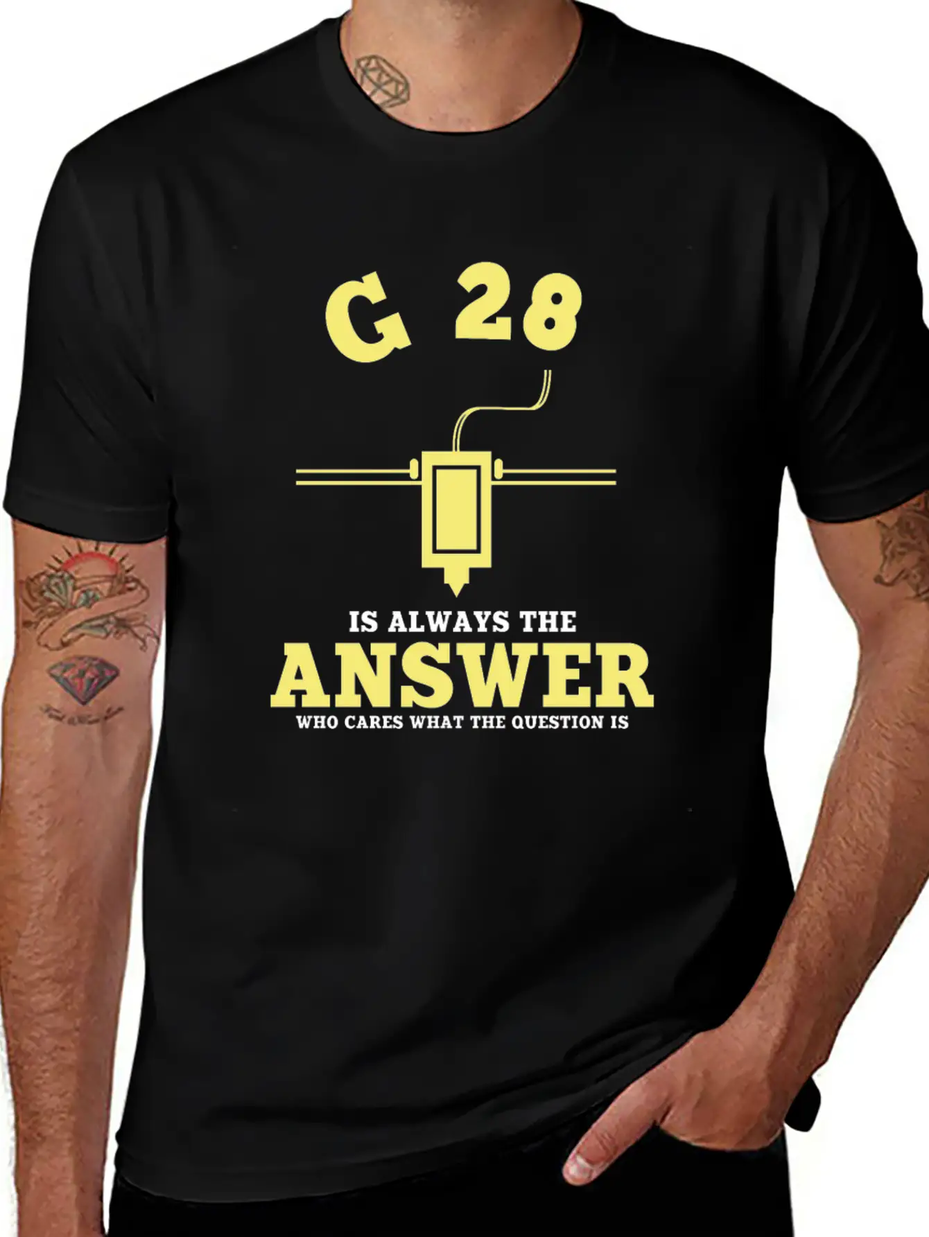 G28 Funny 3D Printer Saying Timeless Short Sleeve Tee – Comfy And Minimalist Design