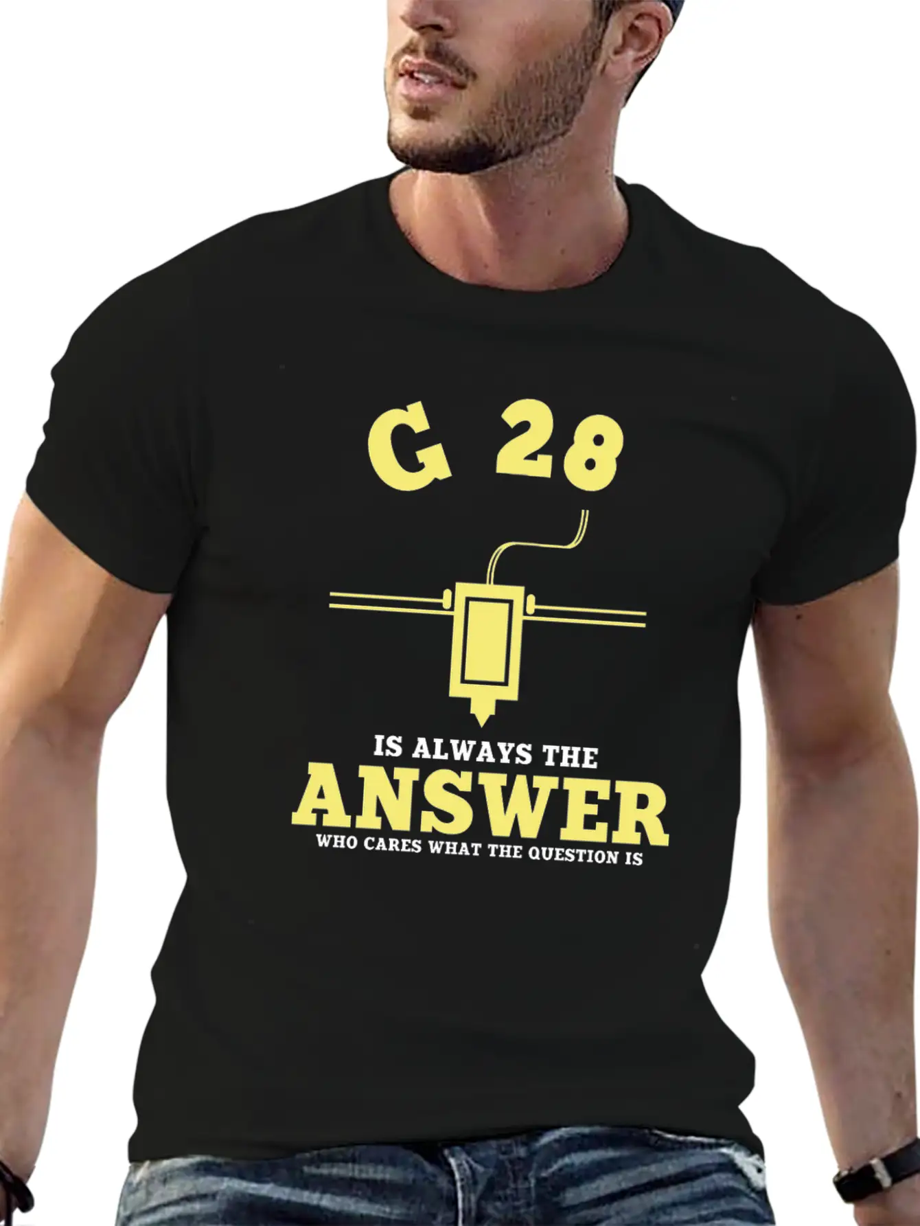G28 Funny 3D Printer Saying Timeless Short Sleeve Tee – Comfy And Minimalist Design