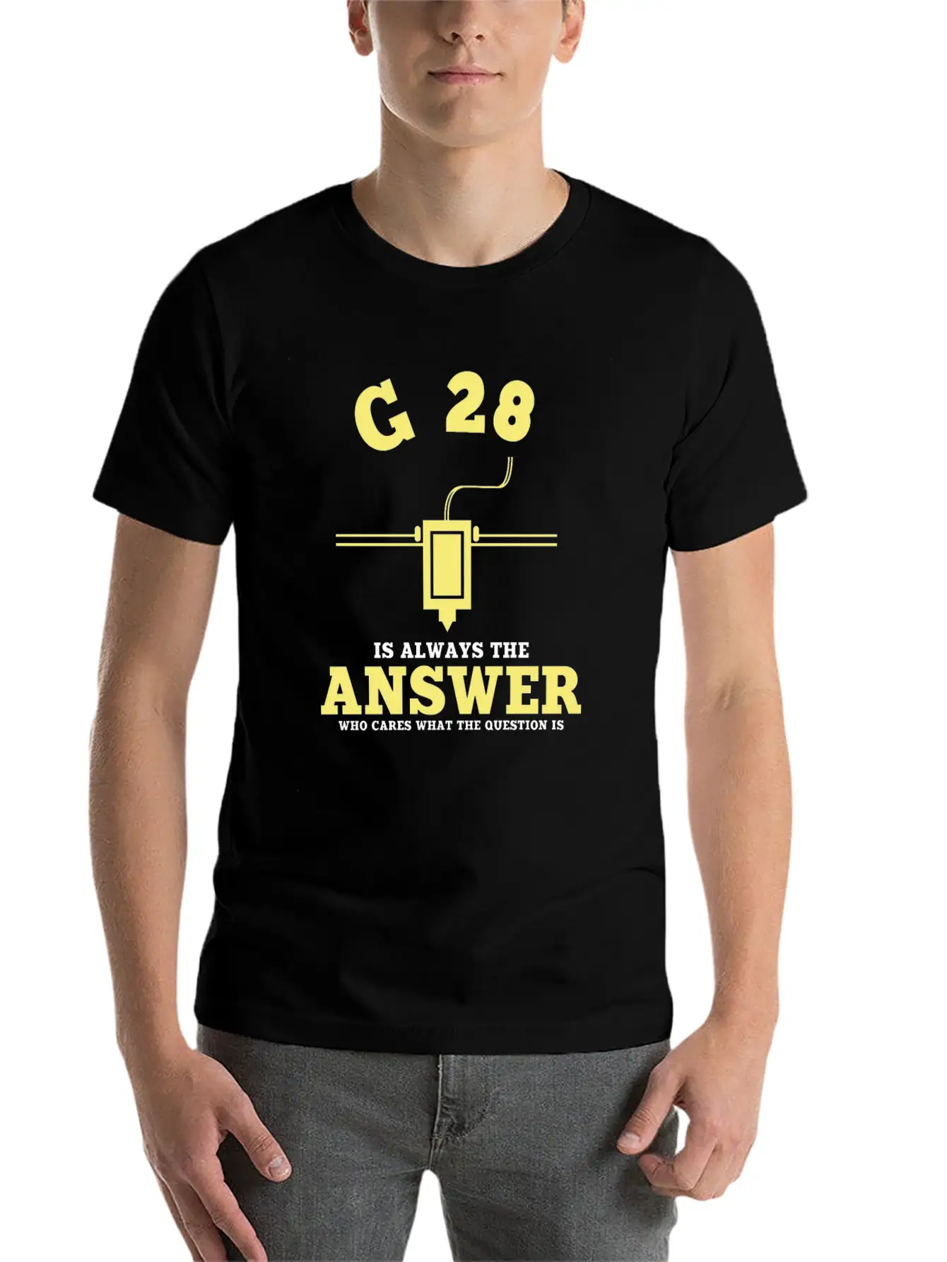 G28 Funny 3D Printer Saying Timeless Short Sleeve Tee – Comfy And Minimalist Design
