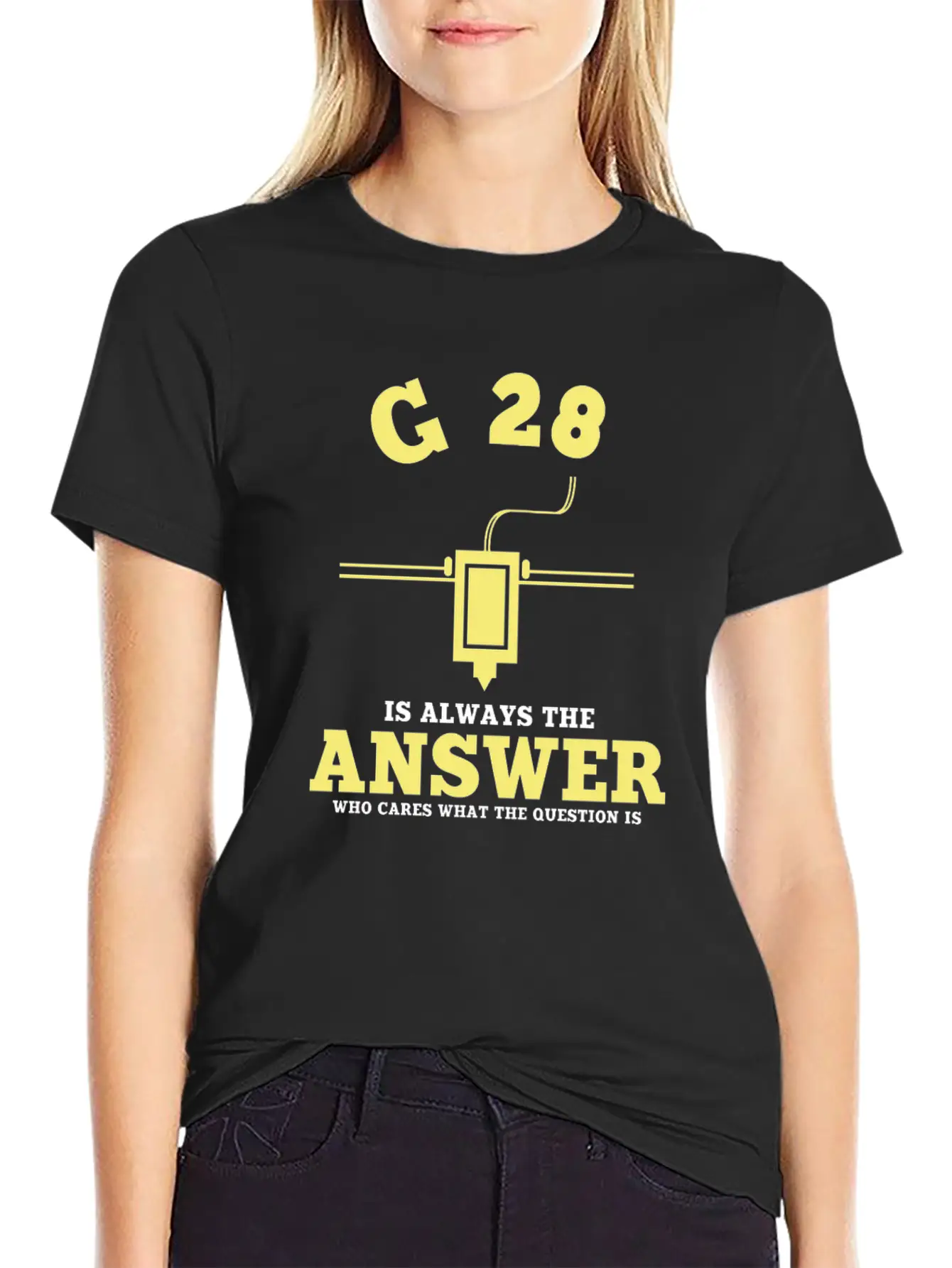 G28 Funny 3D Printer Saying Timeless Short Sleeve Tee – Comfy And Minimalist Design
