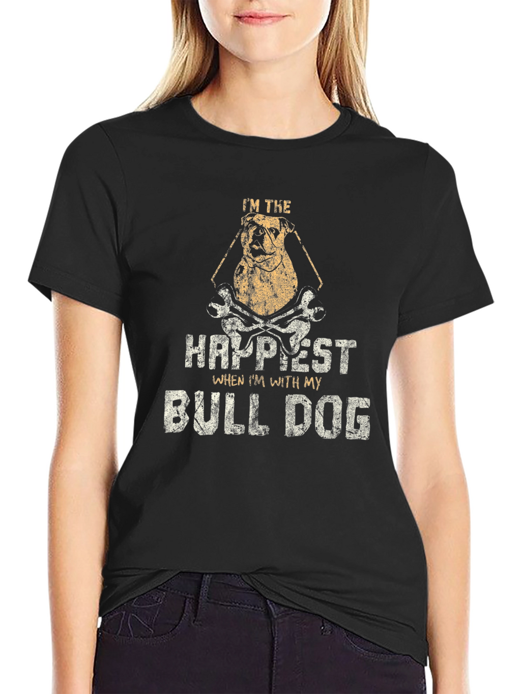 Im The Happiest Bulldog Graphic T-Shirt