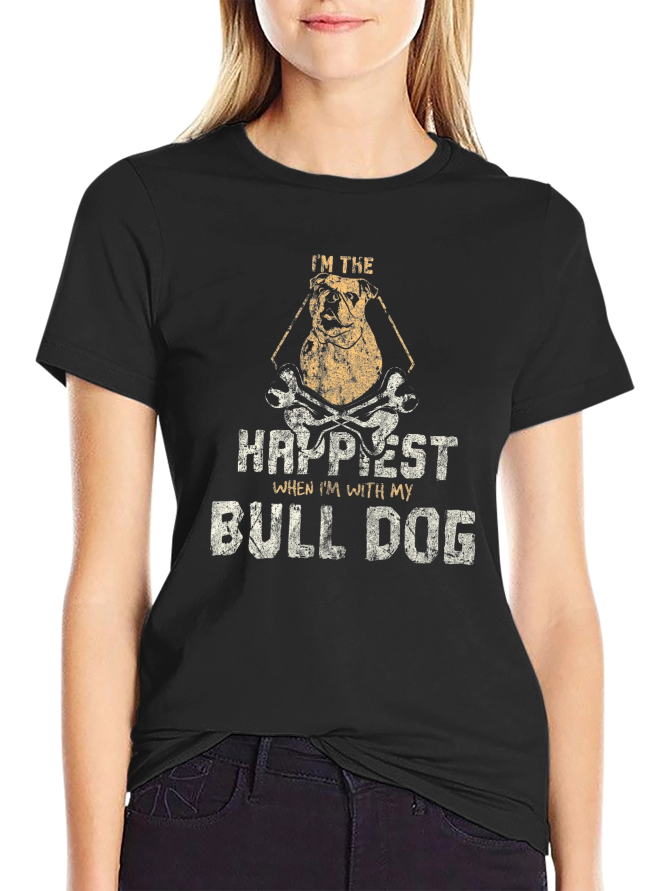 Im The Happiest Bulldog Graphic T-Shirt