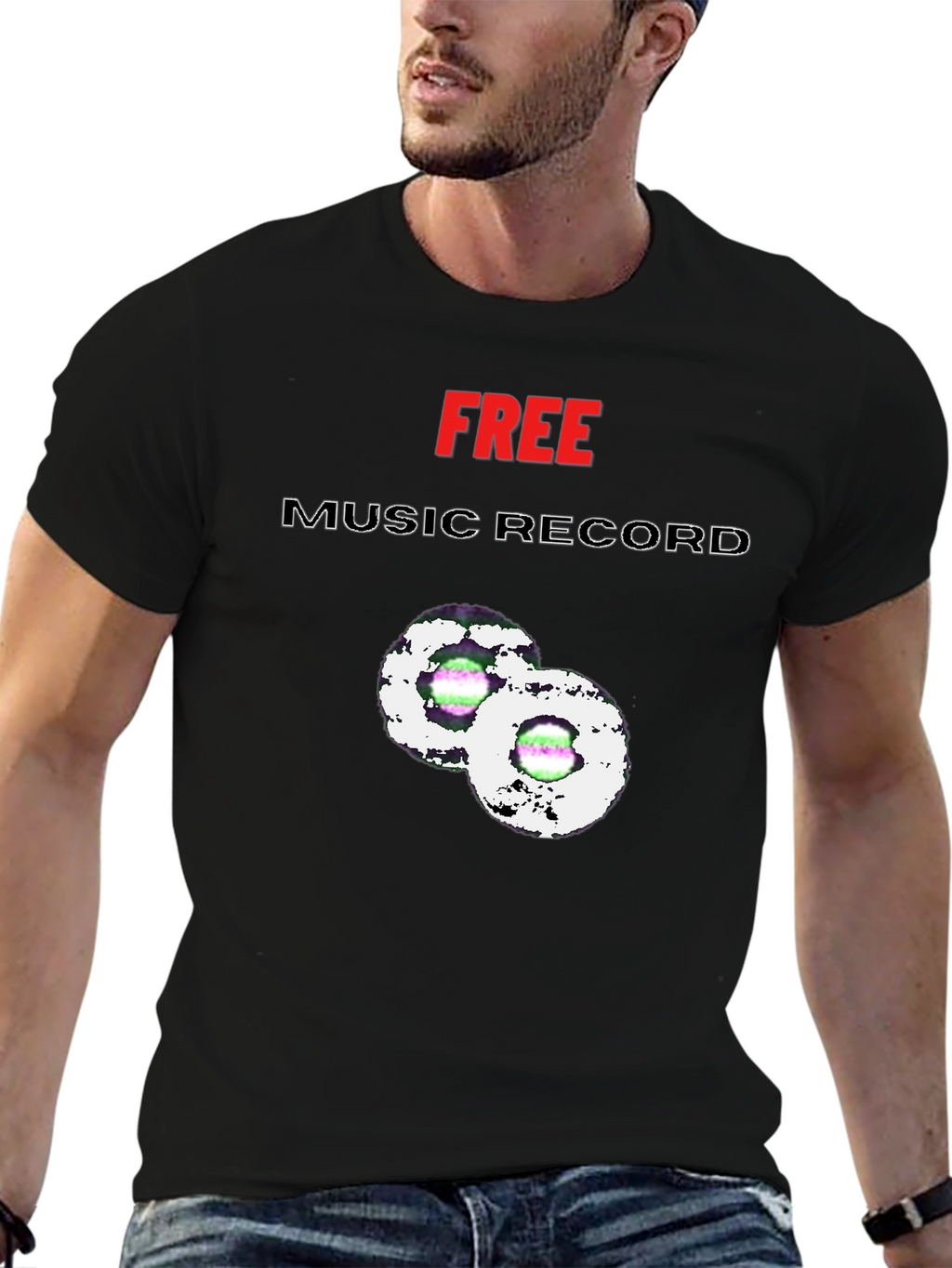 Free Music Record Graphic Tee