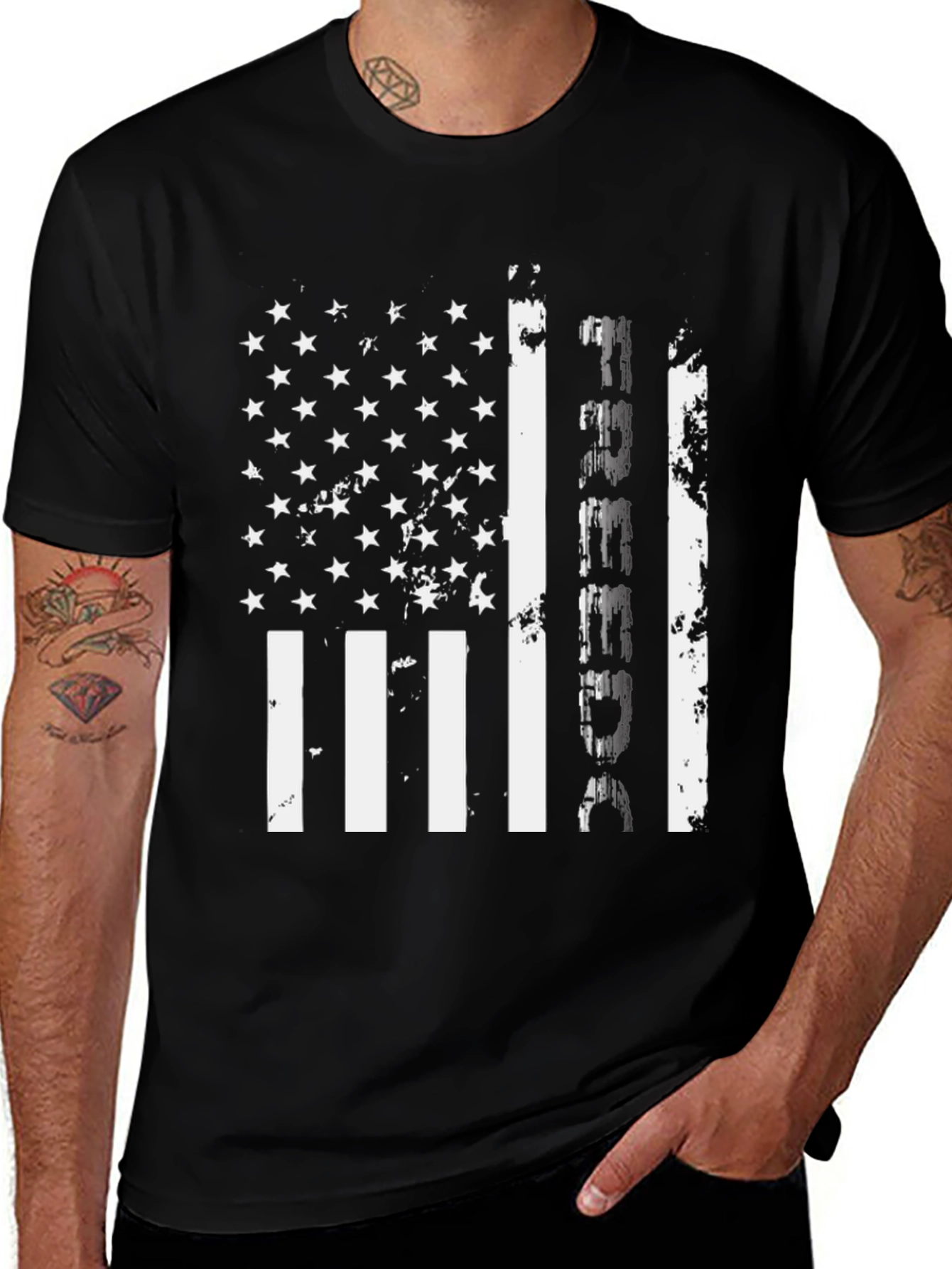 Distressed American Flag Perseverance Graphic Tee