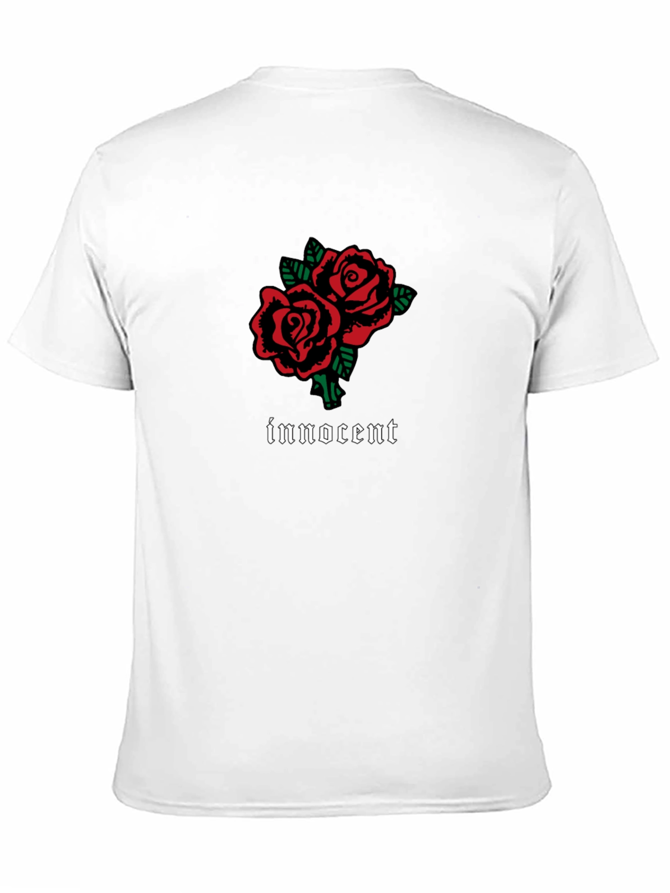 Innocent Rose Graphic T-Shirt - Stylish Black Tee