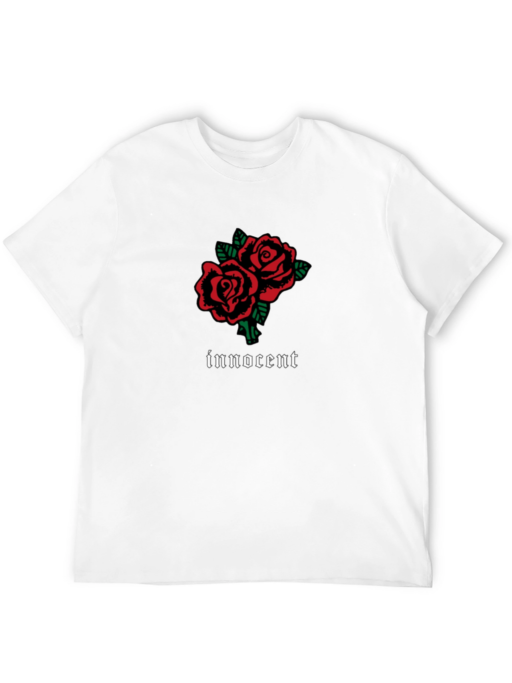 Innocent Rose Graphic T-Shirt - Stylish Black Tee