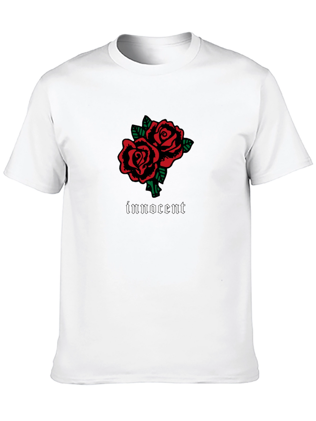 Innocent Rose Graphic T-Shirt - Stylish Black Tee