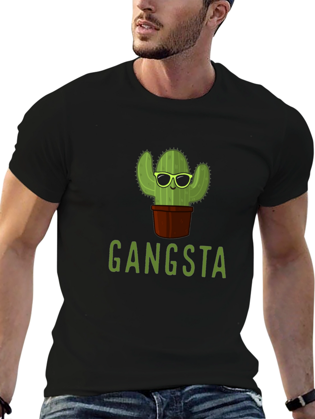 Gangsta Cactus T-Shirt - Trendy Graphic Tee