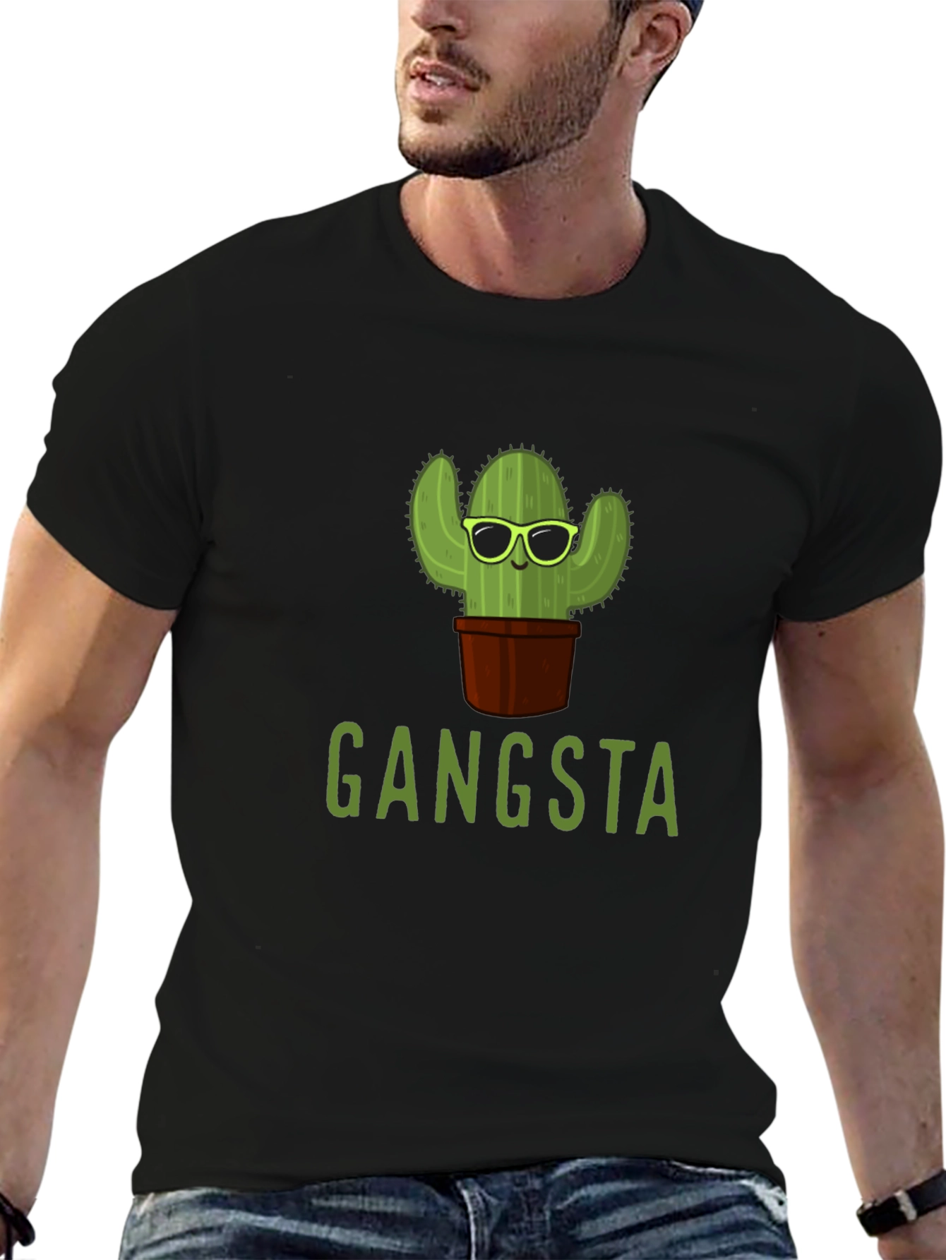 Gangsta Cactus T-Shirt - Trendy Graphic Tee