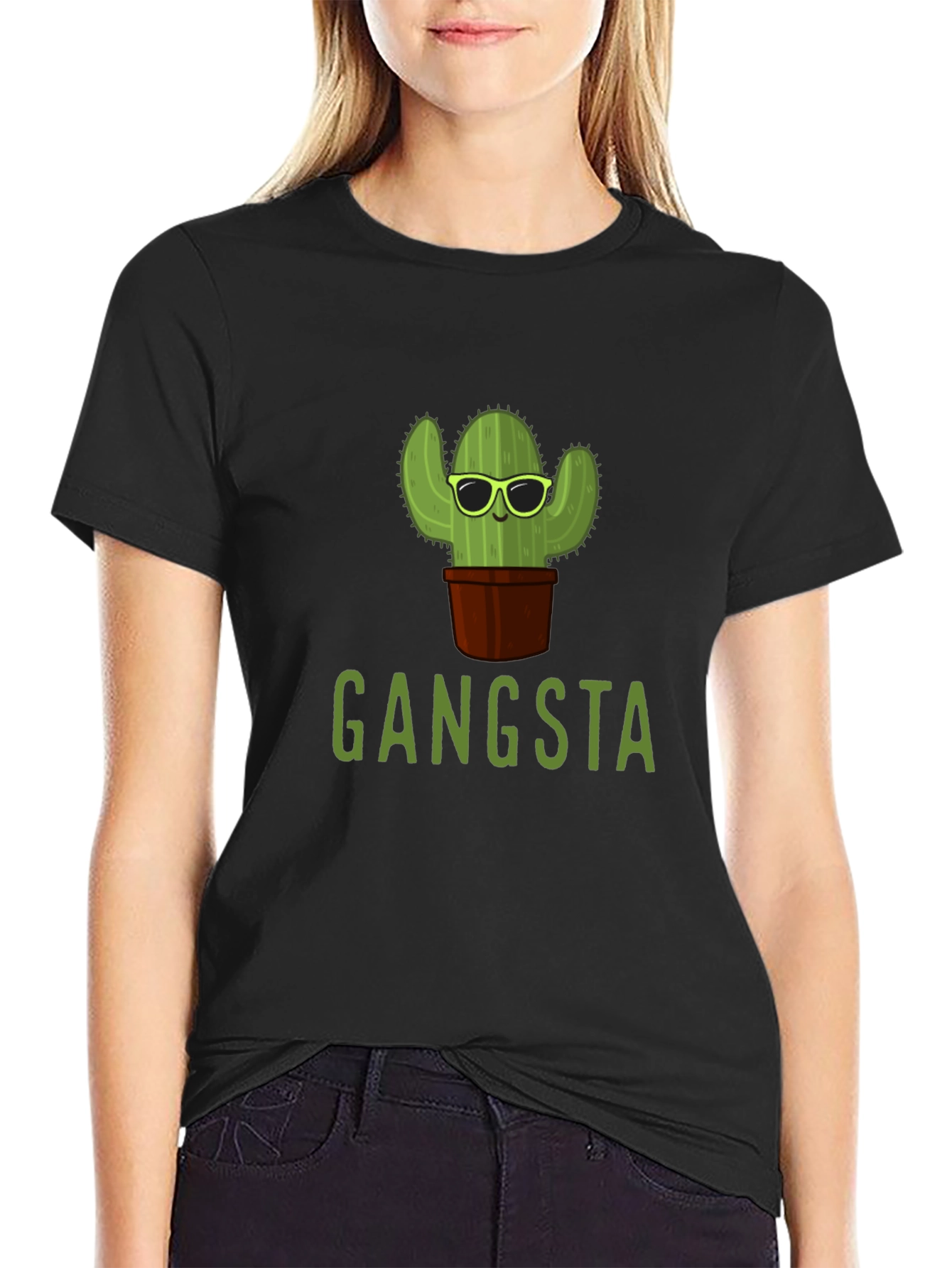 Gangsta Cactus T-Shirt - Trendy Graphic Tee