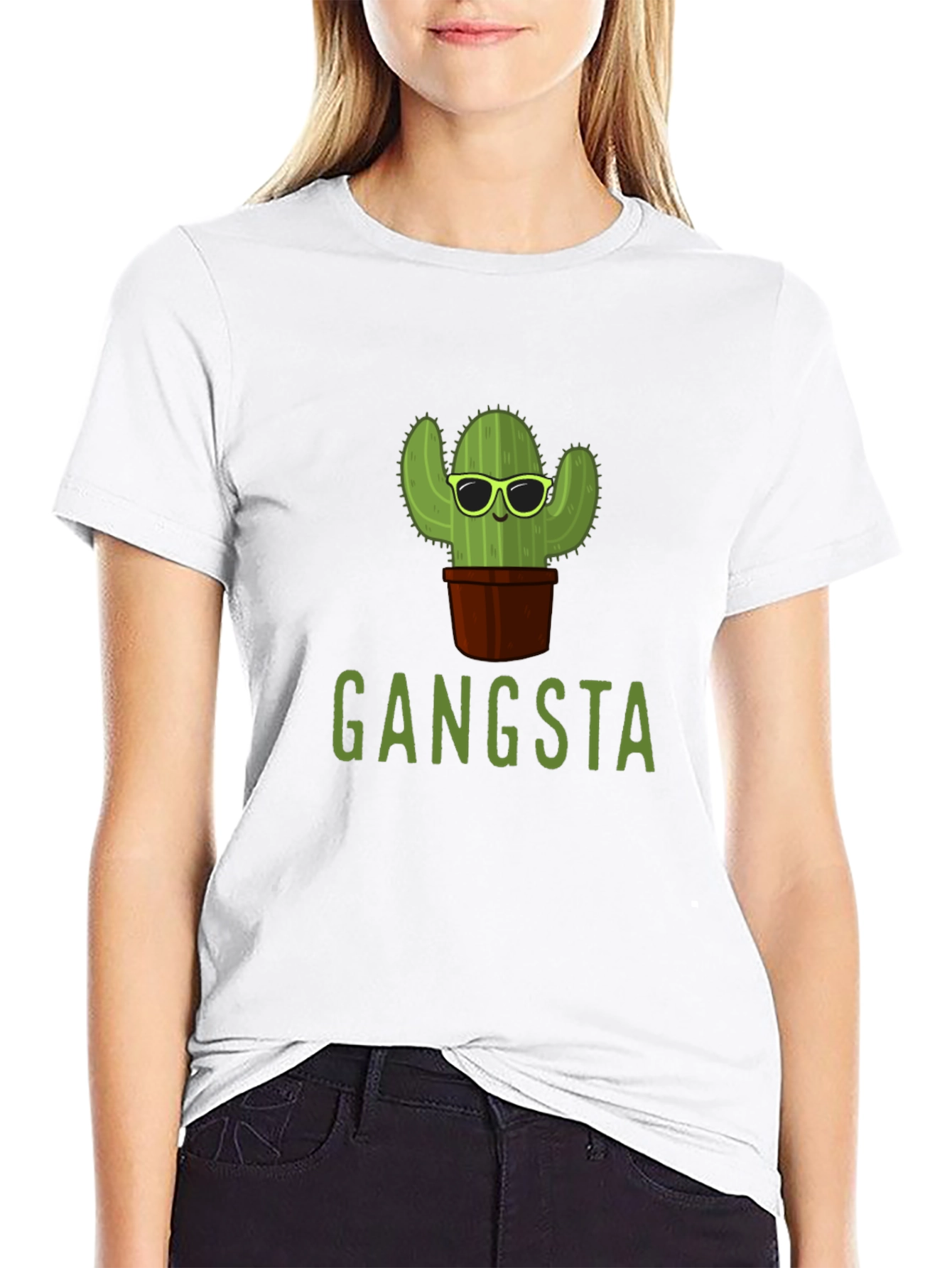 Gangsta Cactus T-Shirt - Trendy Graphic Tee