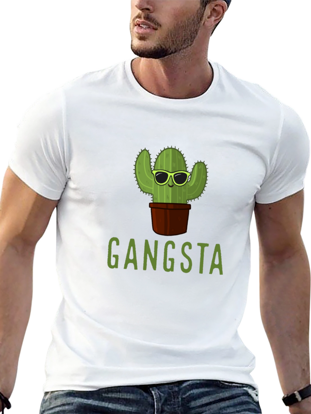 Gangsta Cactus T-Shirt - Trendy Graphic Tee