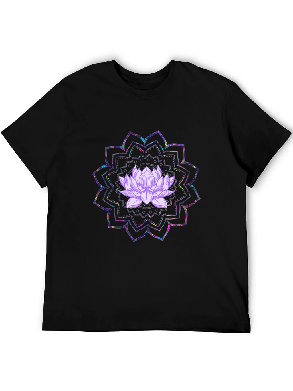 Lotus Mandala Graphic Black T-Shirt