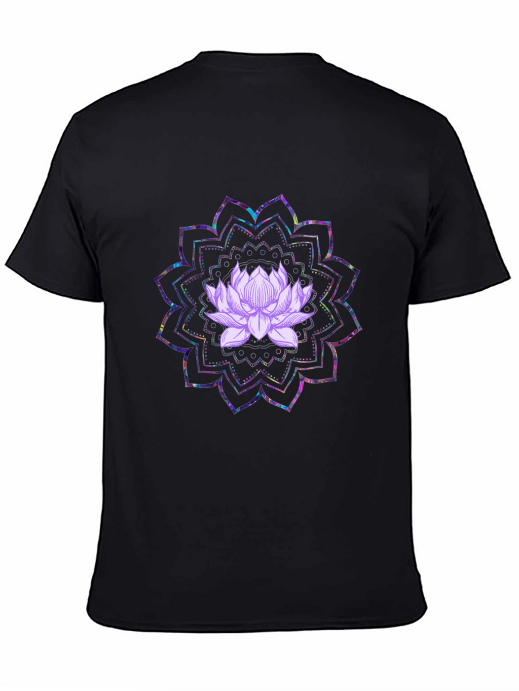 Lotus Mandala Graphic Black T-Shirt